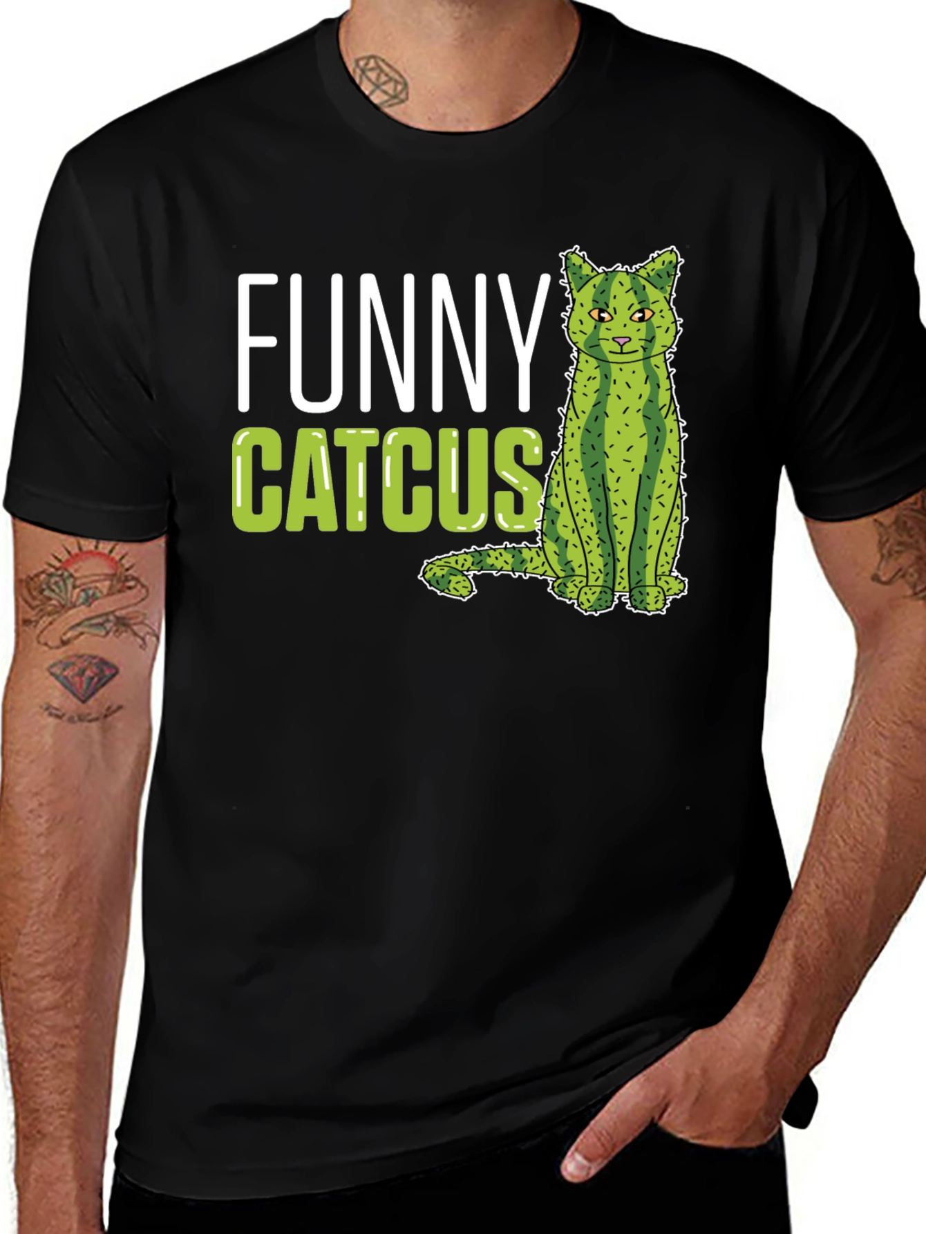 Variant 30 of Funny Catcus T-Shirt - Unique Cat Cactus Graphic Tee