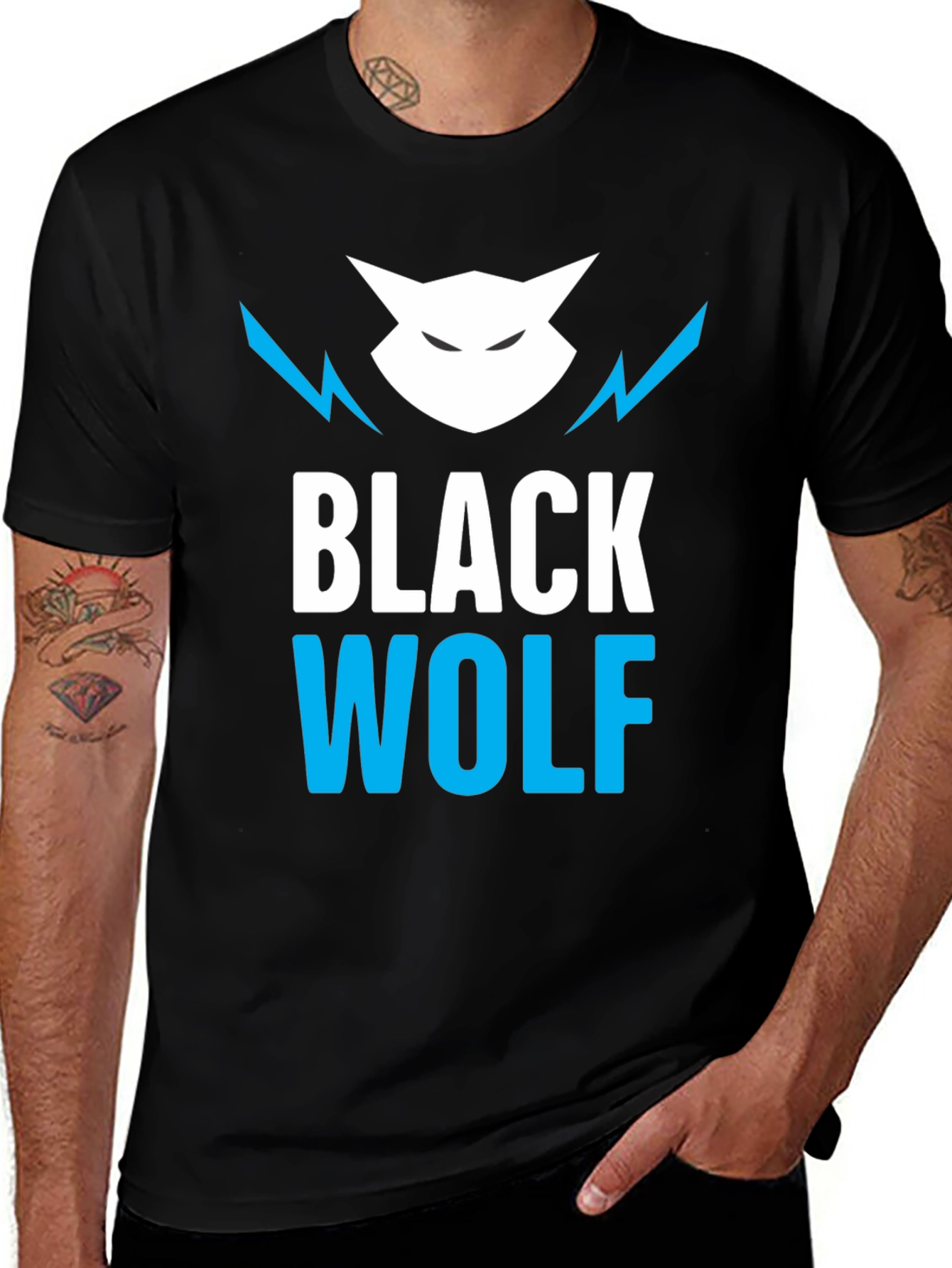 Variant 24 of Black Wolf Graphic Tee - Cool Design, Comfortable Fit