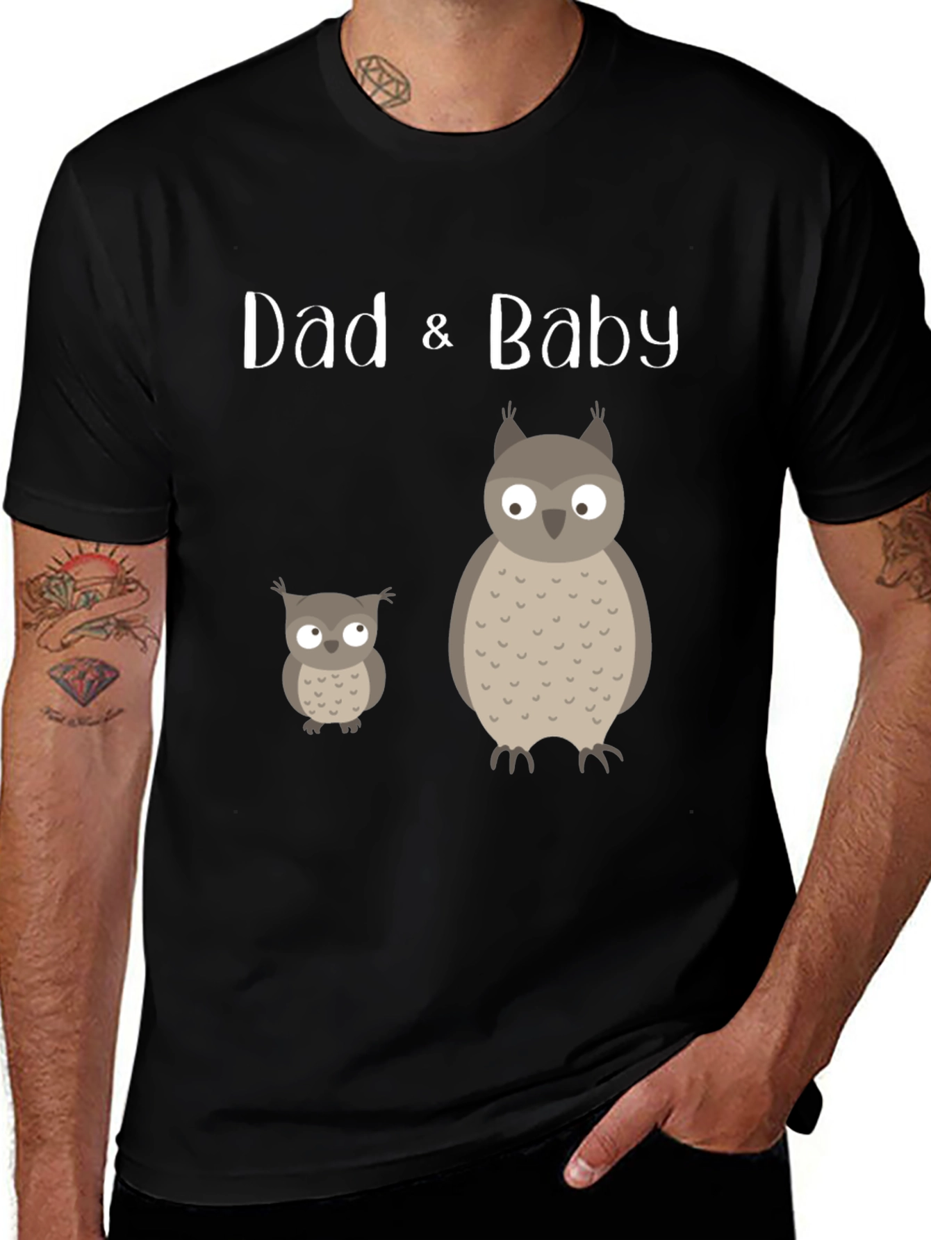 Variant 11 of Dad & Baby Matching Owl Graphic Tee