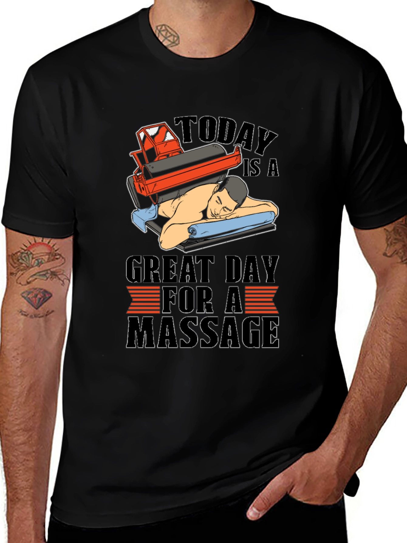 Variant 22 of Massage T-Shirt - Relax, It's a Great Day!