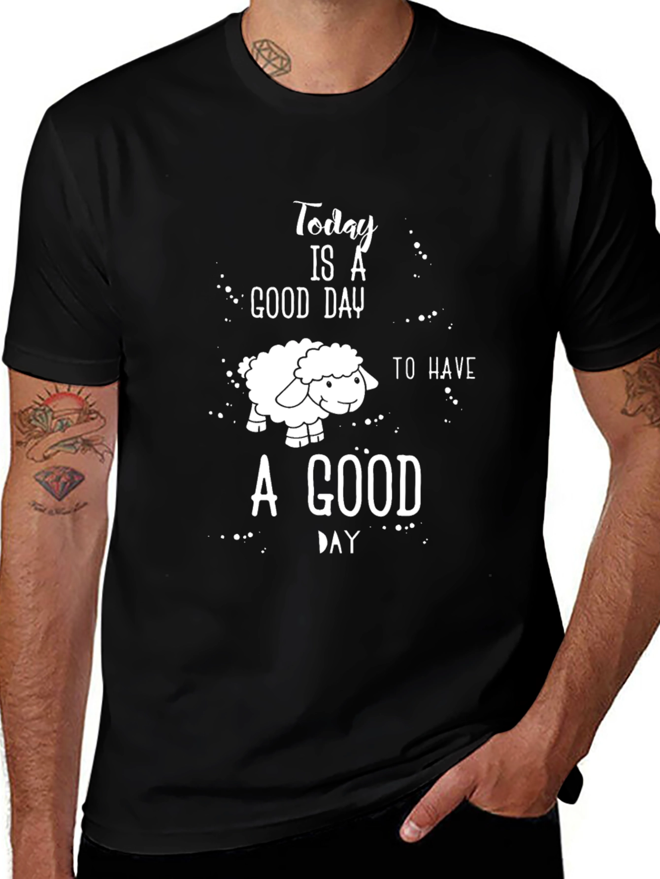 Variant 11 of Today is a Good Day Sheep Graphic Tee