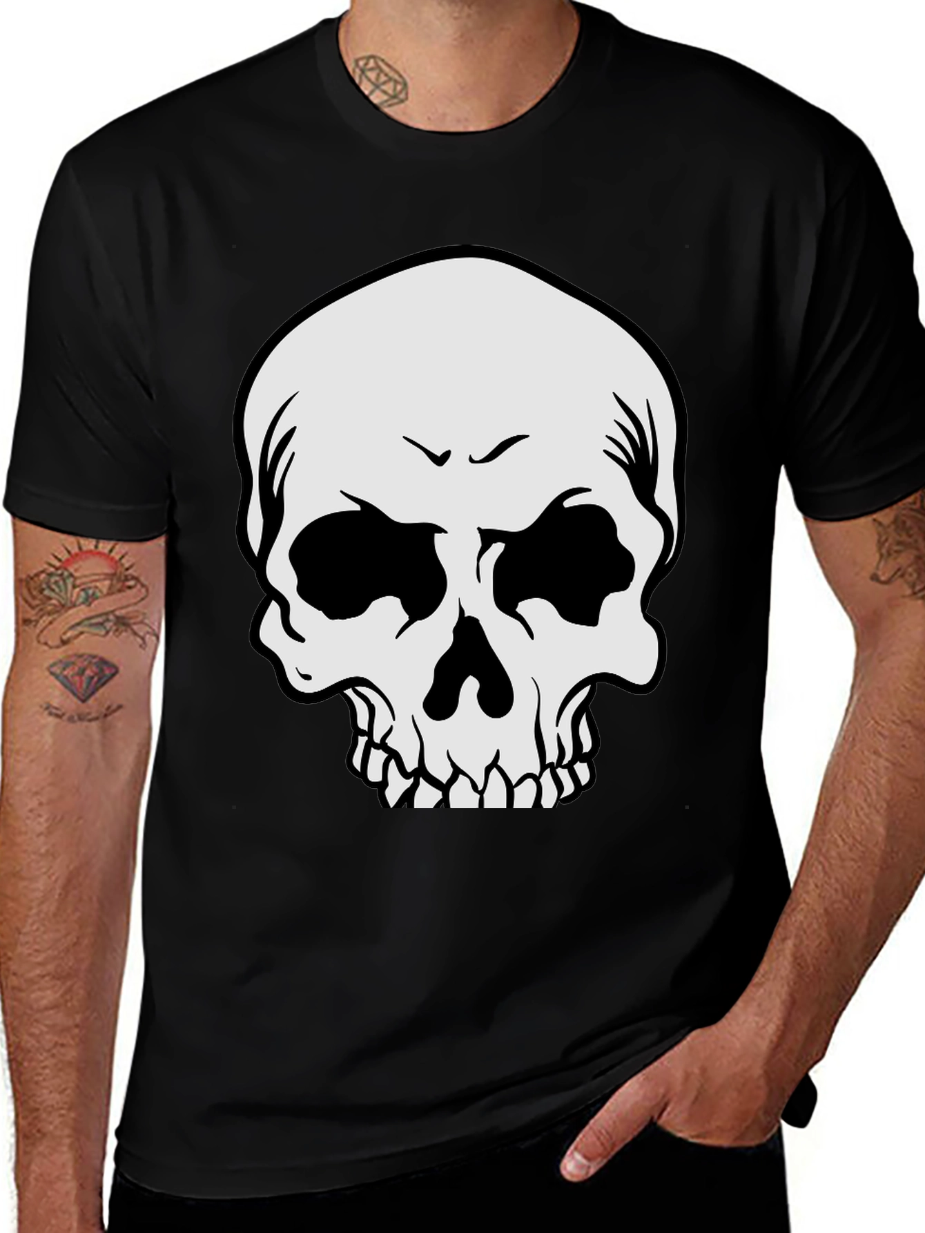 Variant 12 of Skull Graphic Black T-Shirt