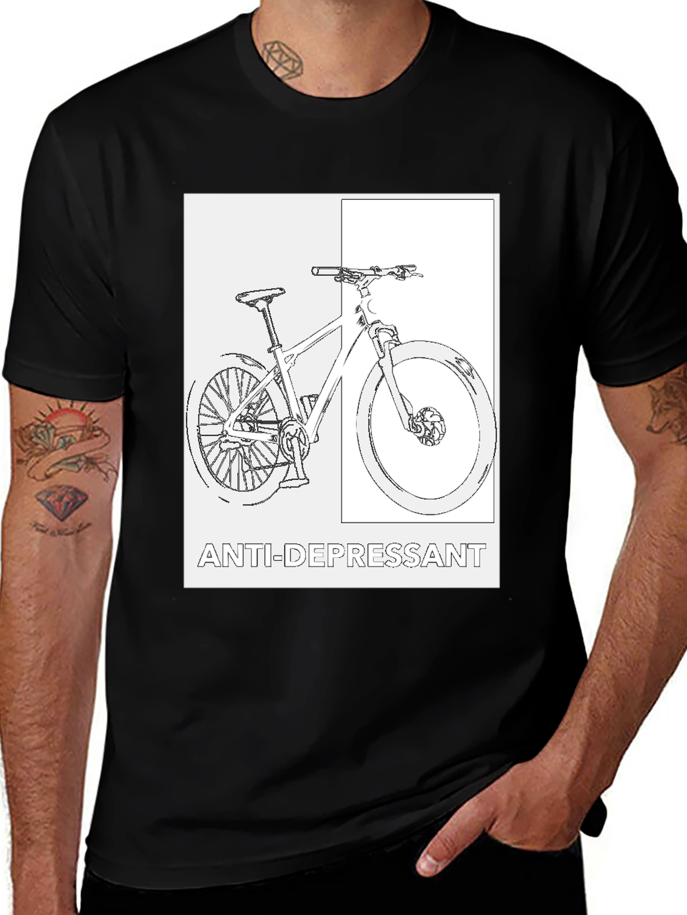 Variant 18 of Anti-Depressant Bicycle Graphic Tee