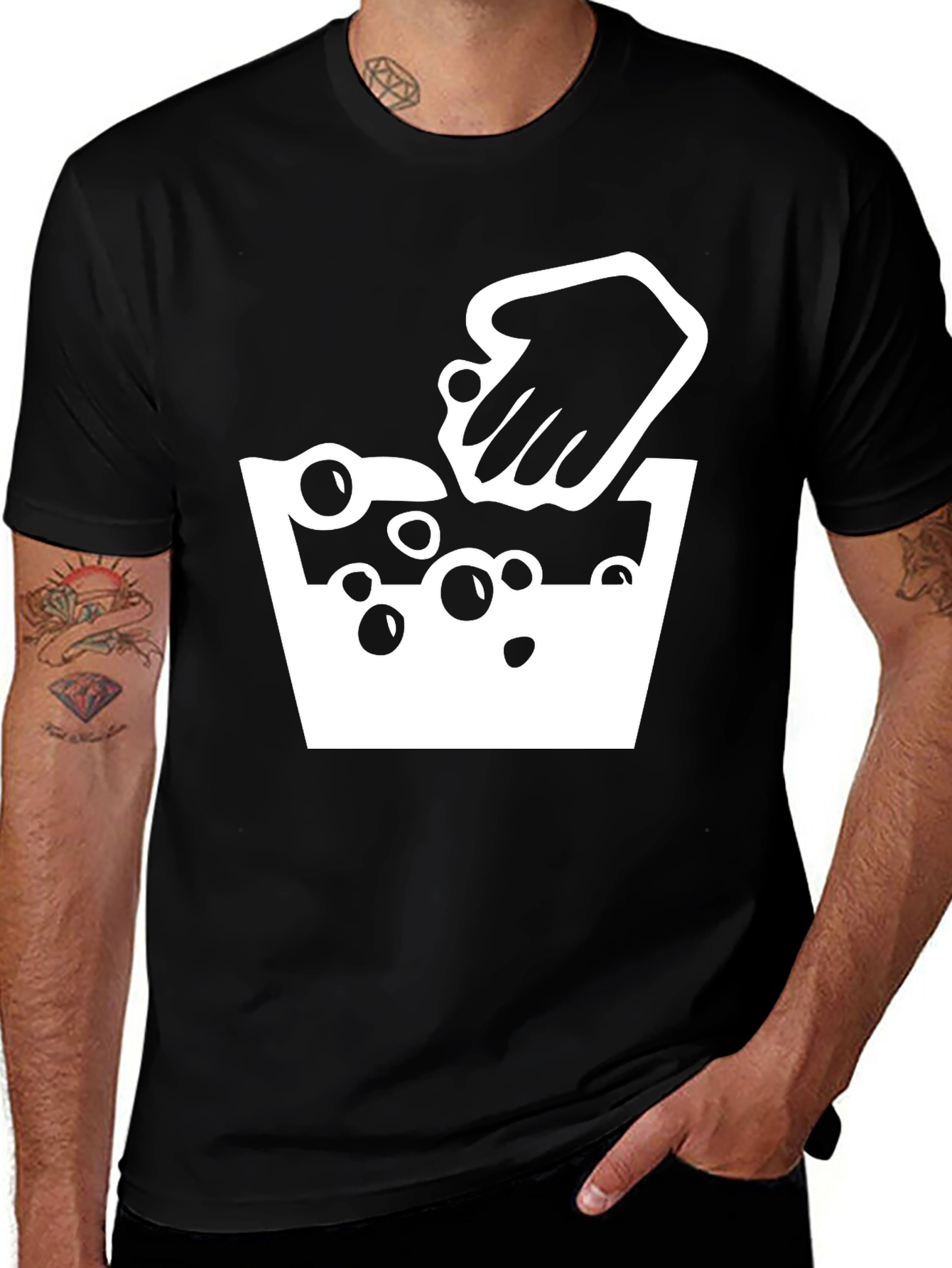 Variant 30 of Hand Wash T-Shirt - Black Cotton Tee