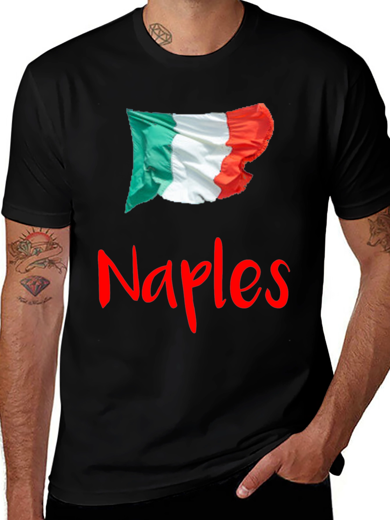 Naples Italy Flag Graphic Tee