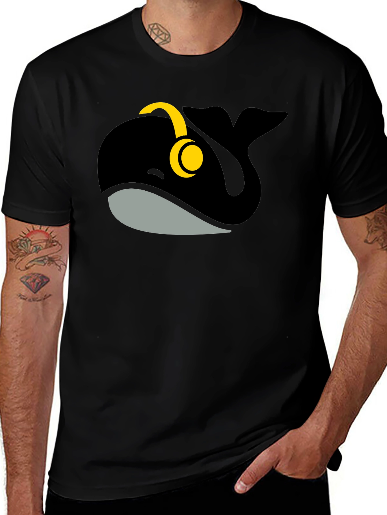 Whale with Headphones Graphic Tee