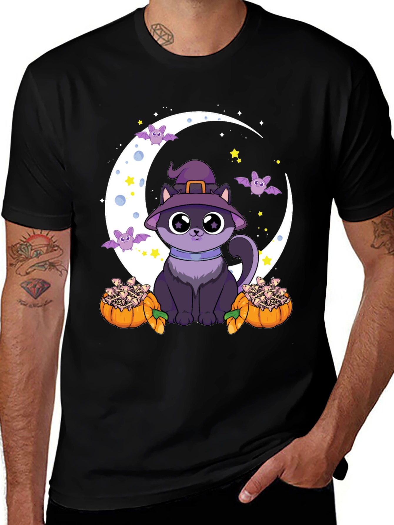 Halloween Cat Moon T-Shirt