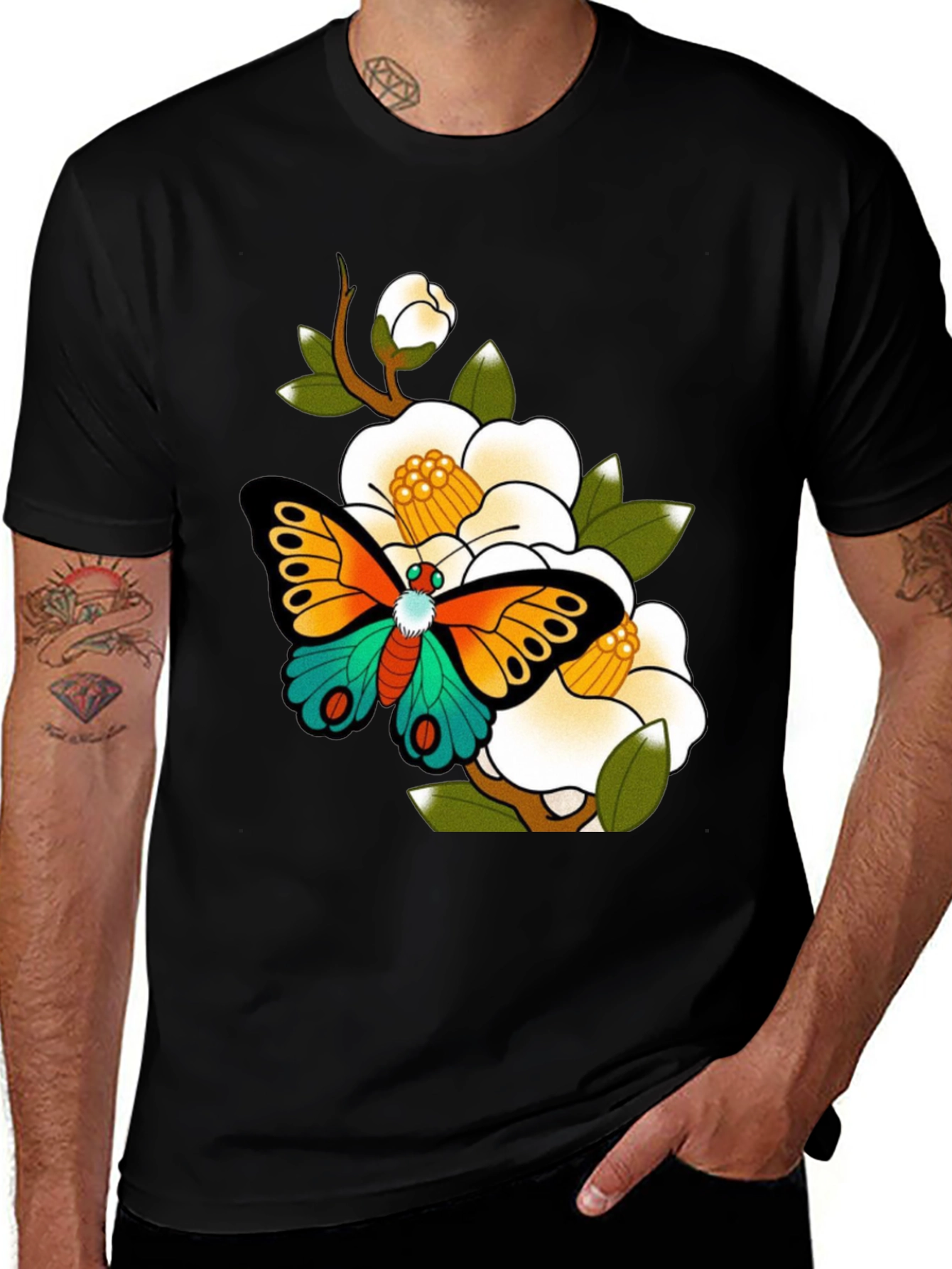 Variant 29 of Butterfly Floral Graphic Tee - Unique Design