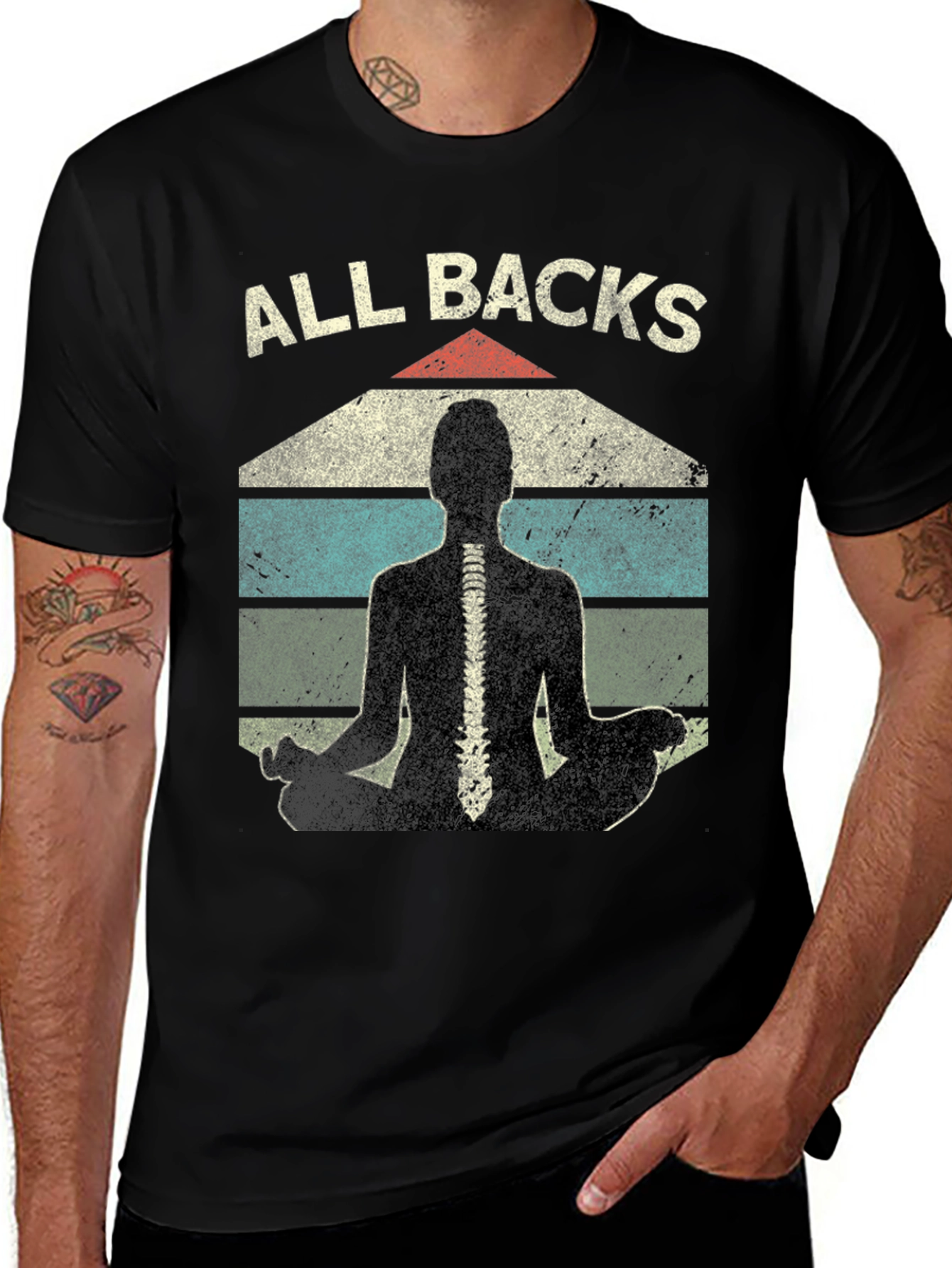Variant 28 of All Backs Yoga Spine T-Shirt