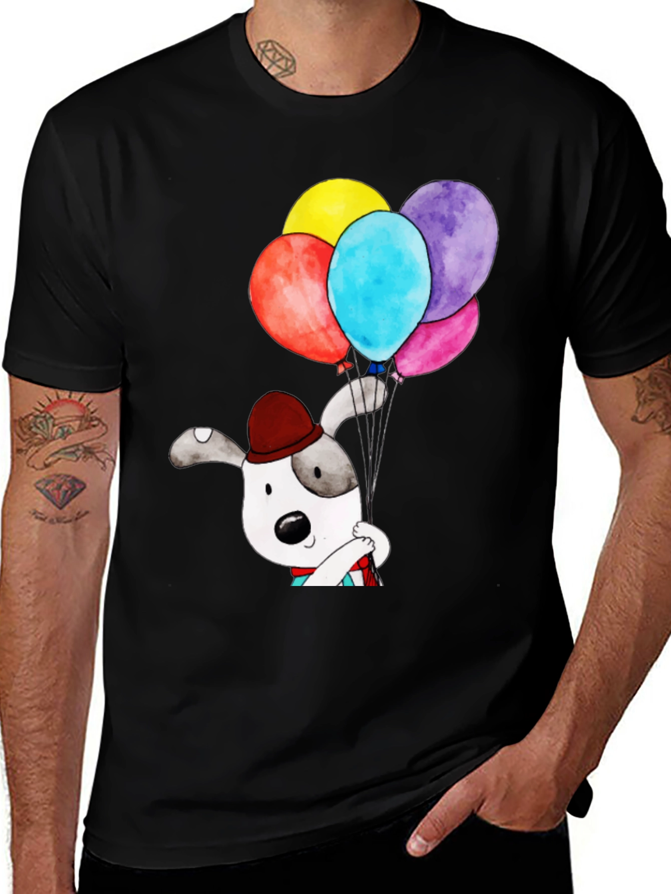Variant 16 of Dog with Balloons Graphic Tee