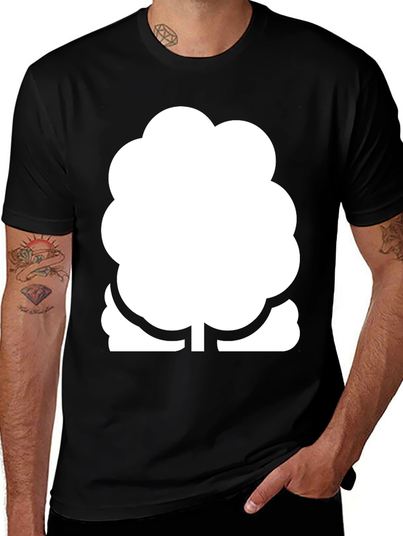 Variant 8 of Modern Tree Graphic Black T-Shirt