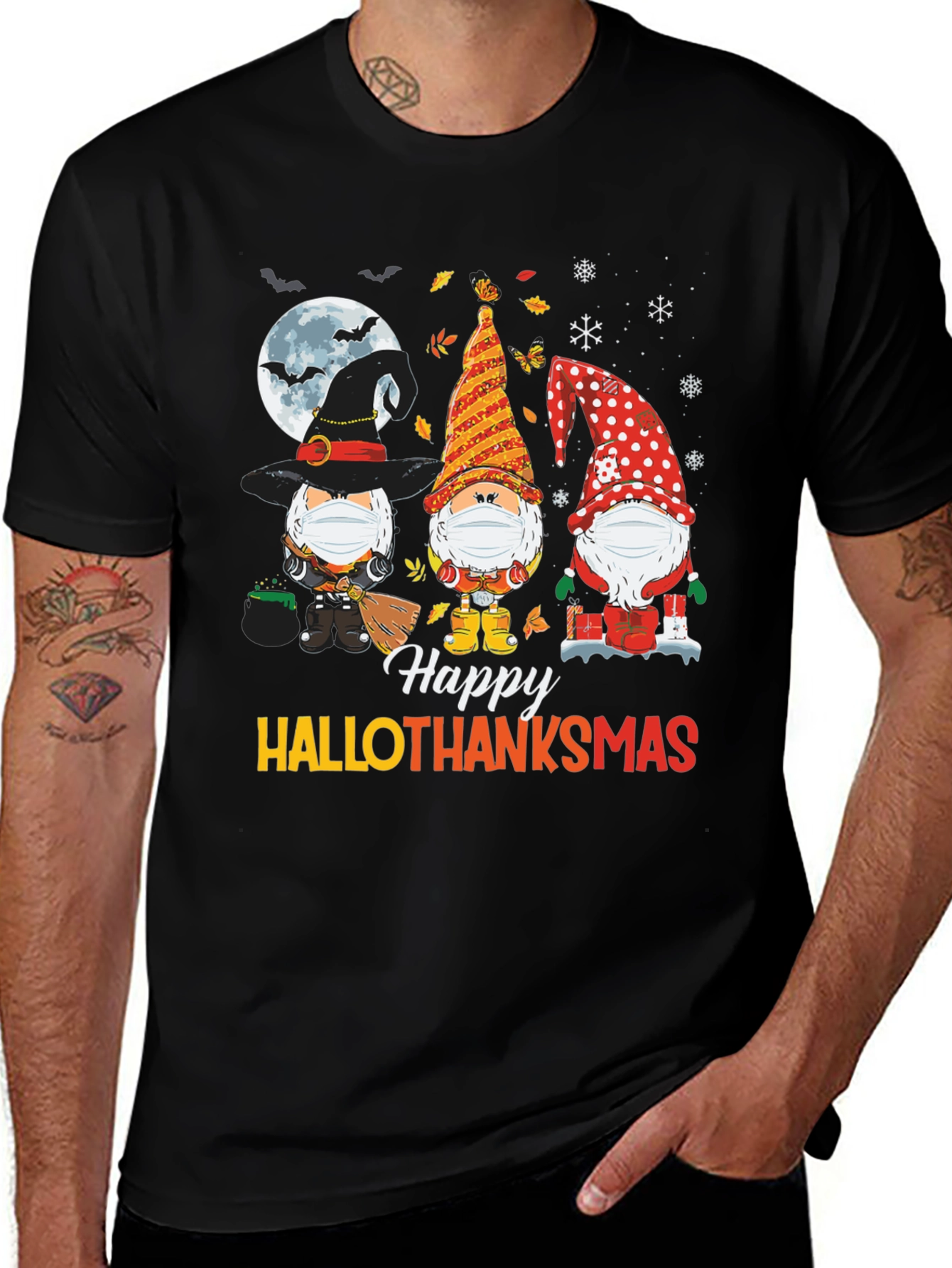 Variant 3 of Hallothanksmas Gnomes T-Shirt