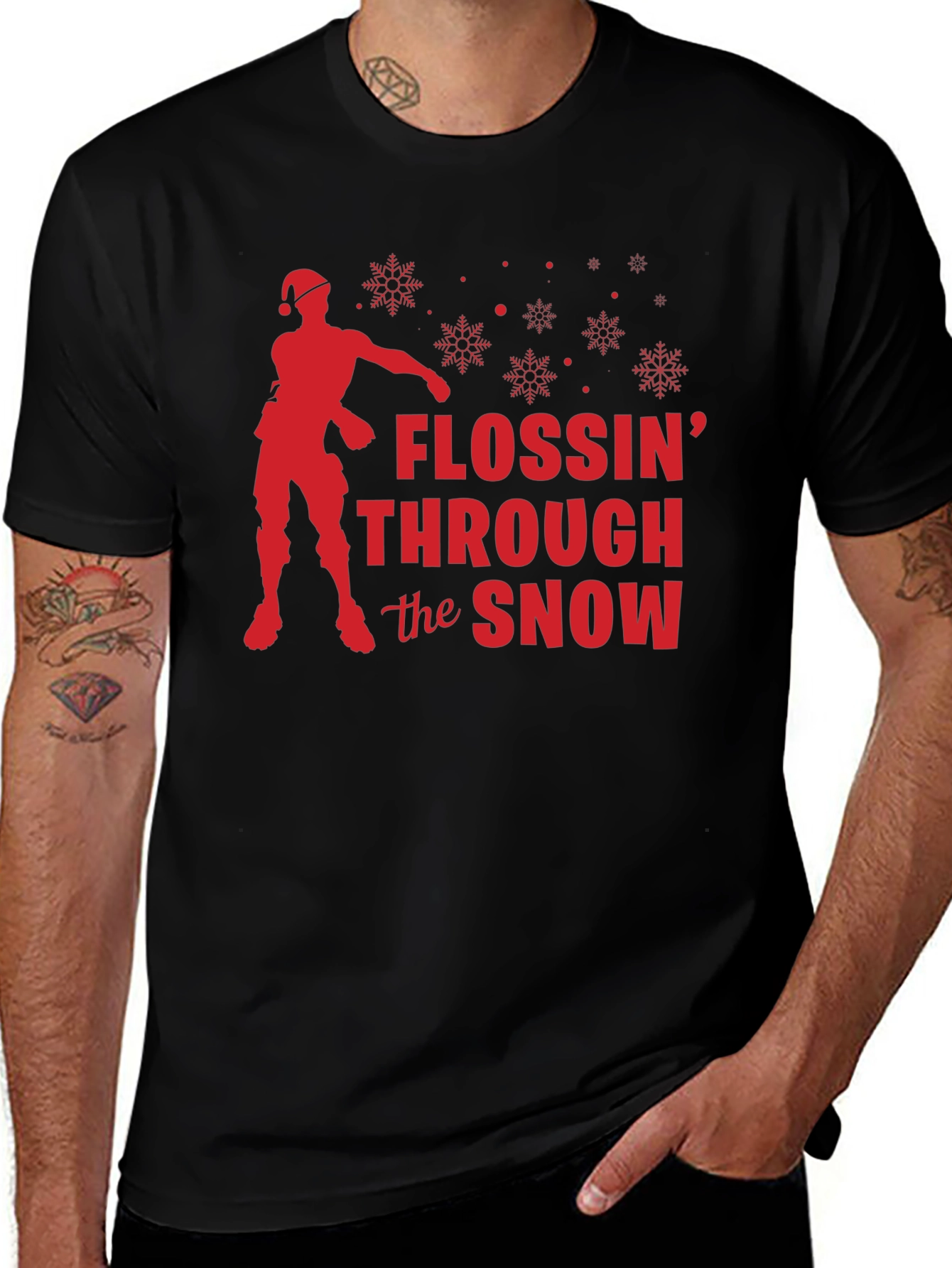 Variant 11 of Flossin Through the Snow Holiday T-Shirt