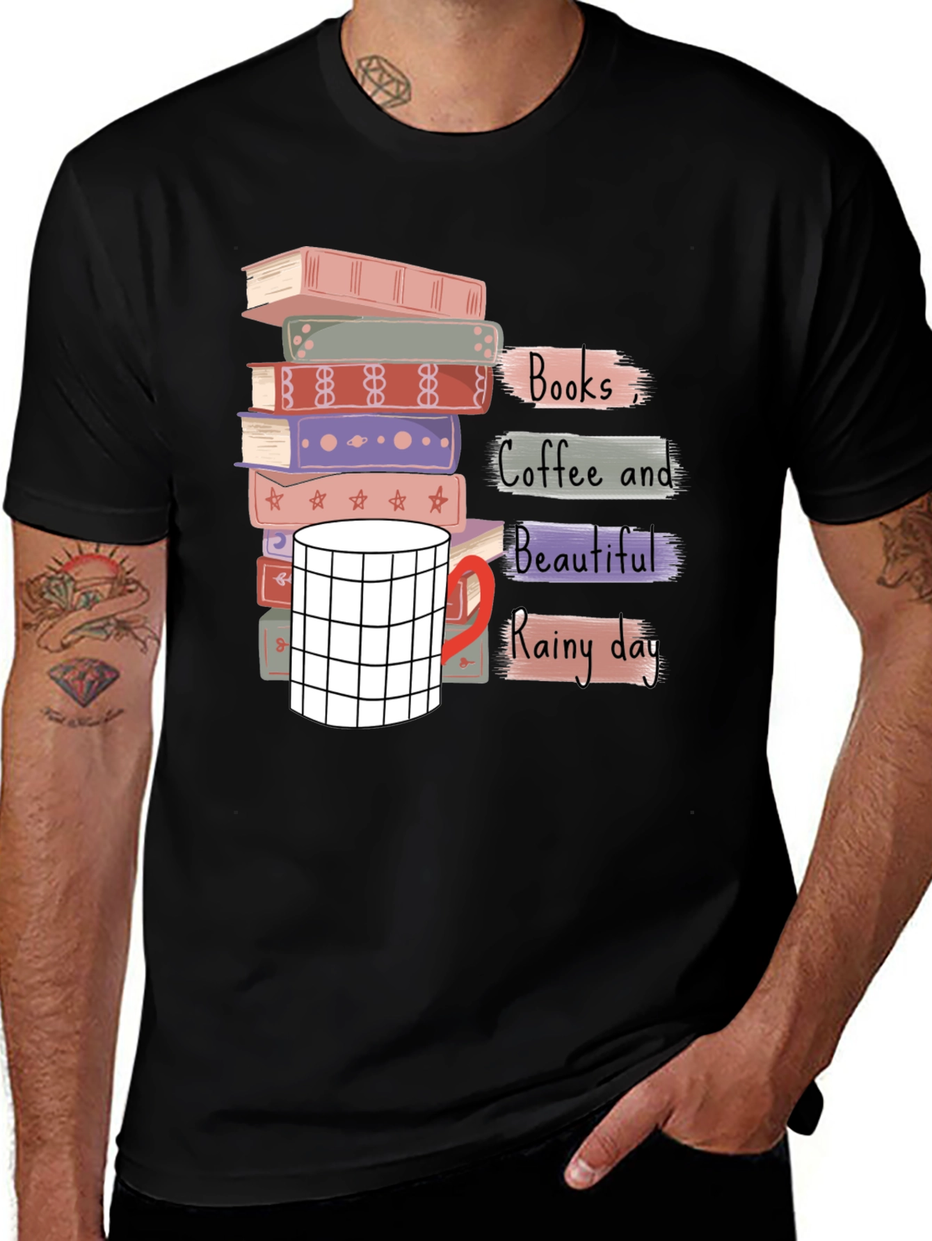 Books, Coffee, Beautiful Rainy Day T-Shirt