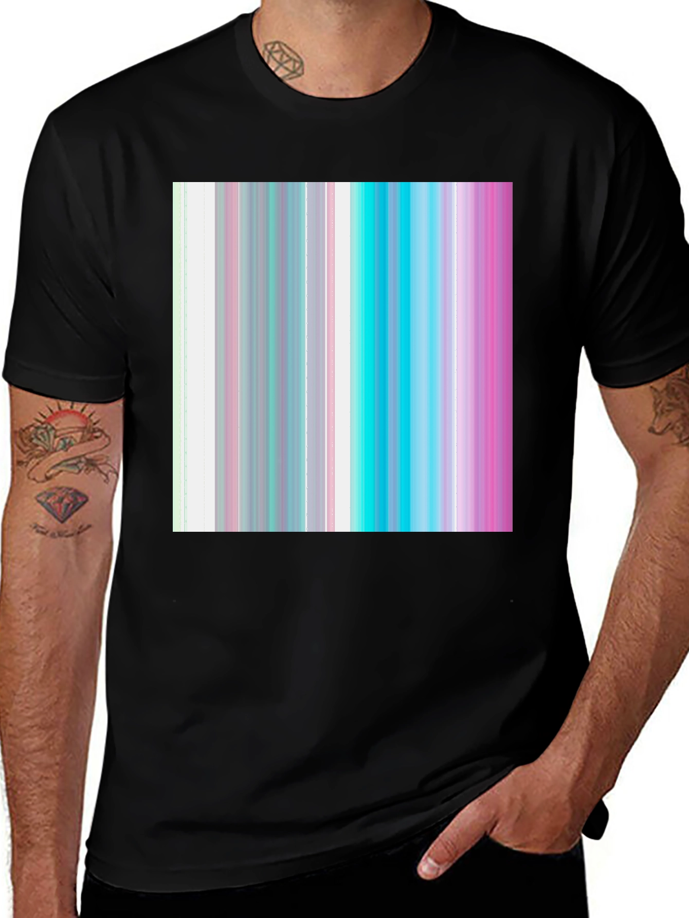 Variant 25 of Vaporwave Stripes T-Shirt - Cool Graphic Tee