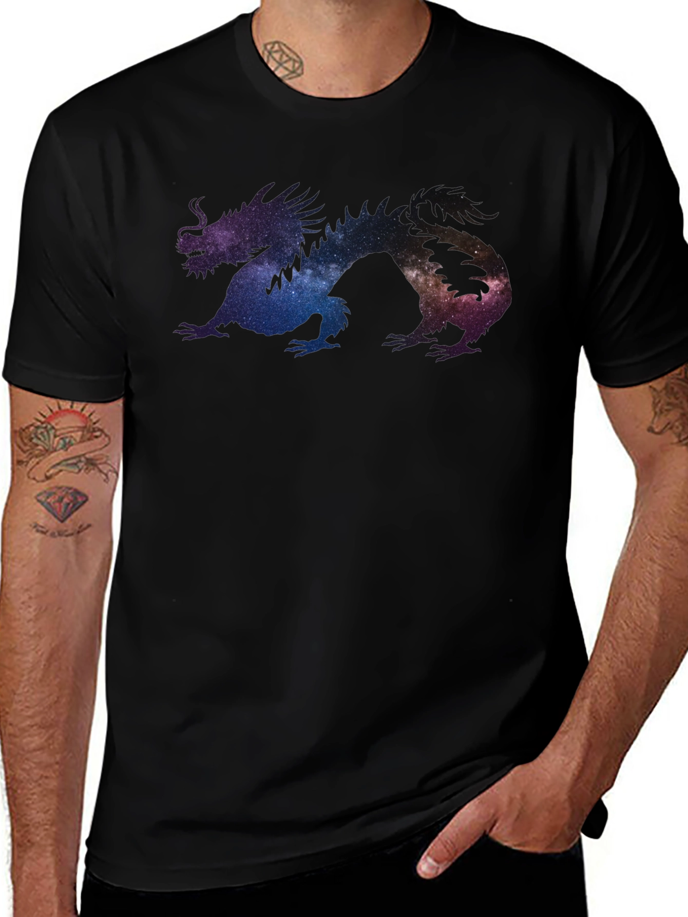 Variant 26 of Celestial Dragon Graphic T-Shirt - Galaxy Print