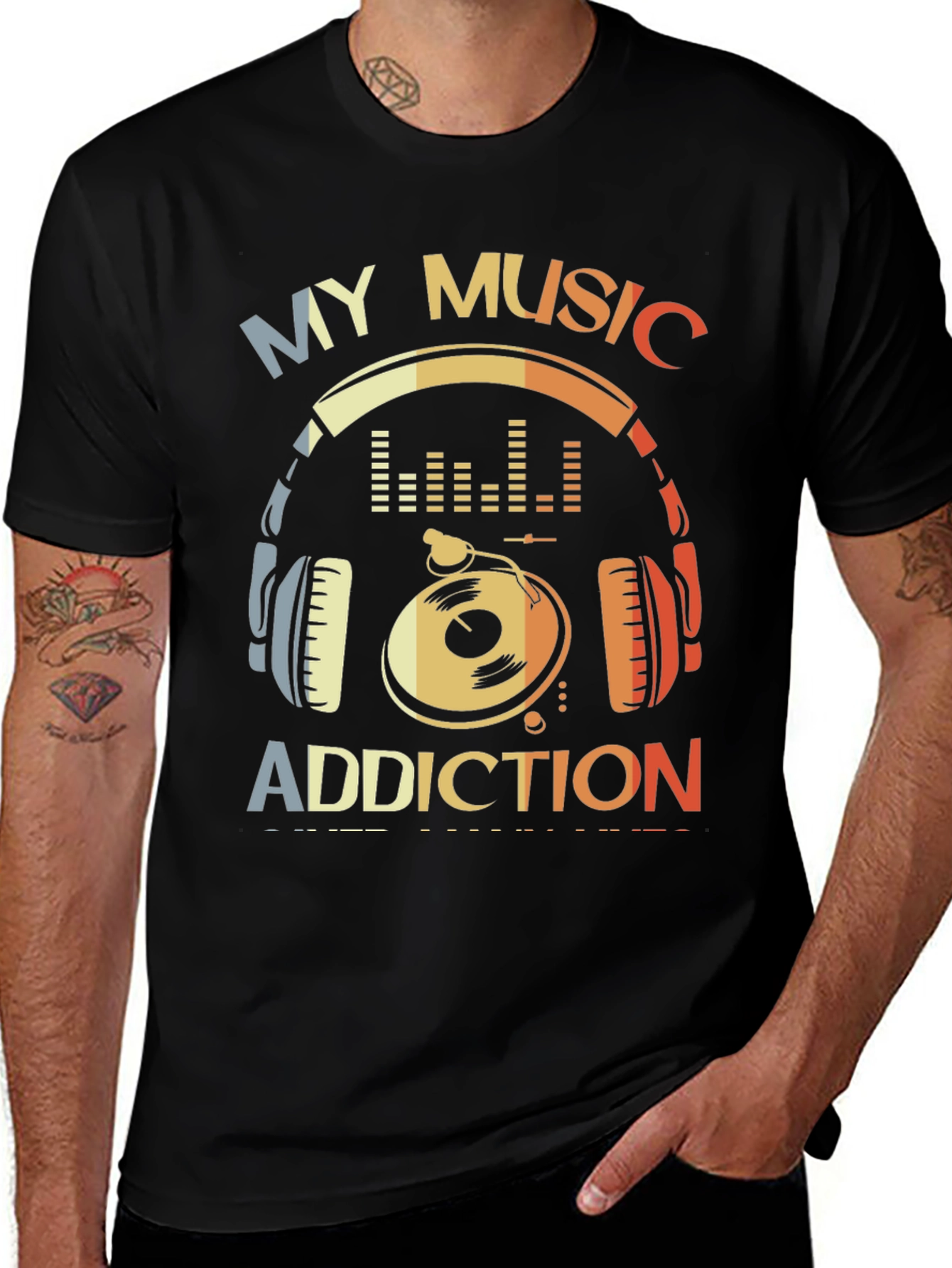 Music Addiction Graphic T-Shirt
