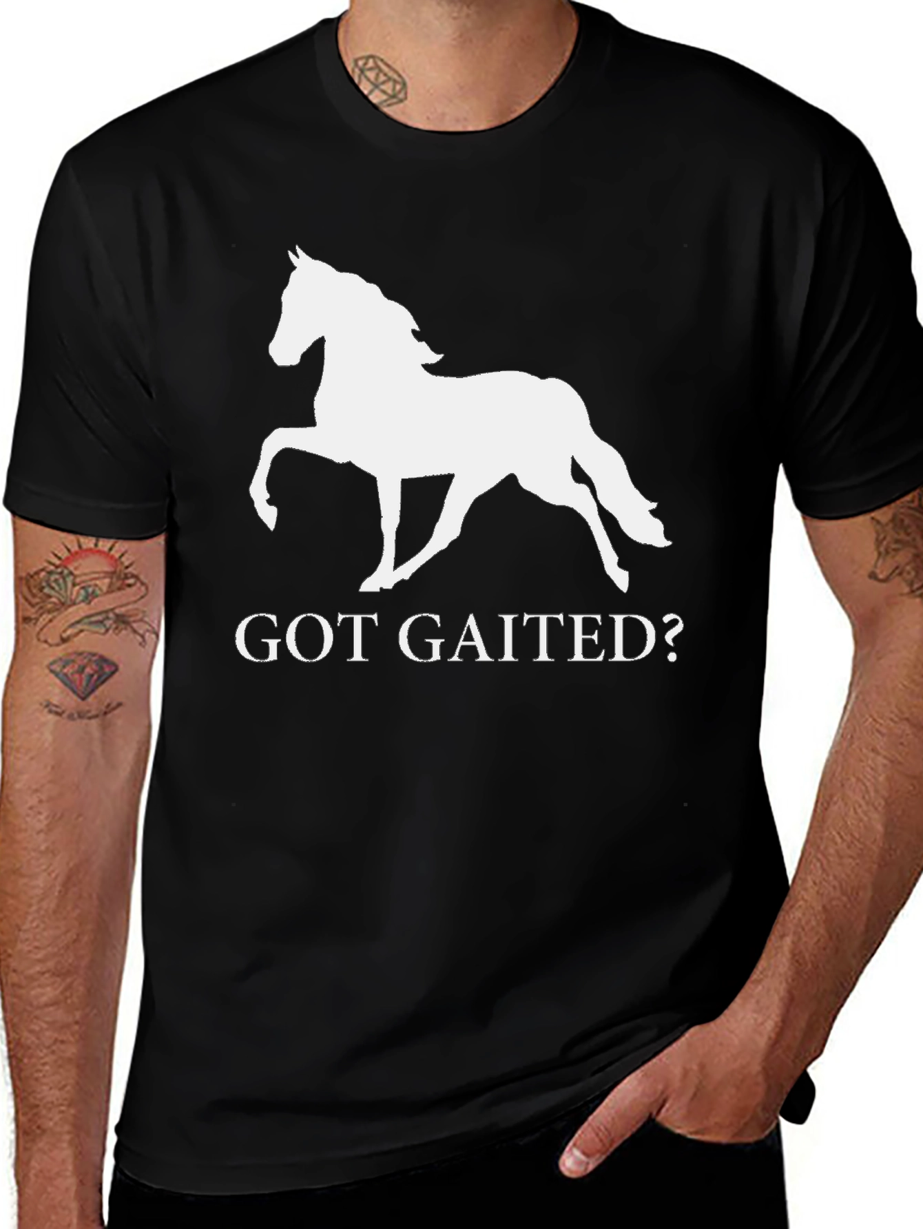 Variant 14 of Got Gaited Horse T-Shirt - Black Cotton Tee