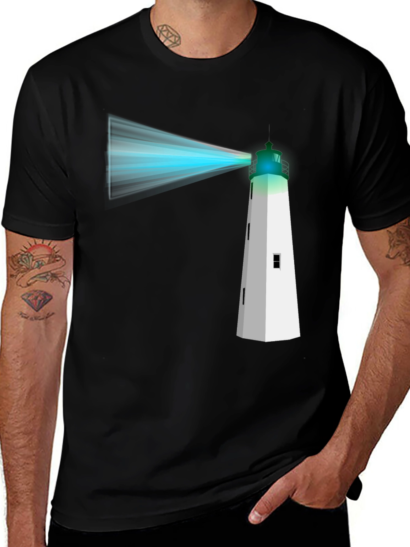 Variant 17 of Lighthouse Graphic Tee - Stylish & Unique!
