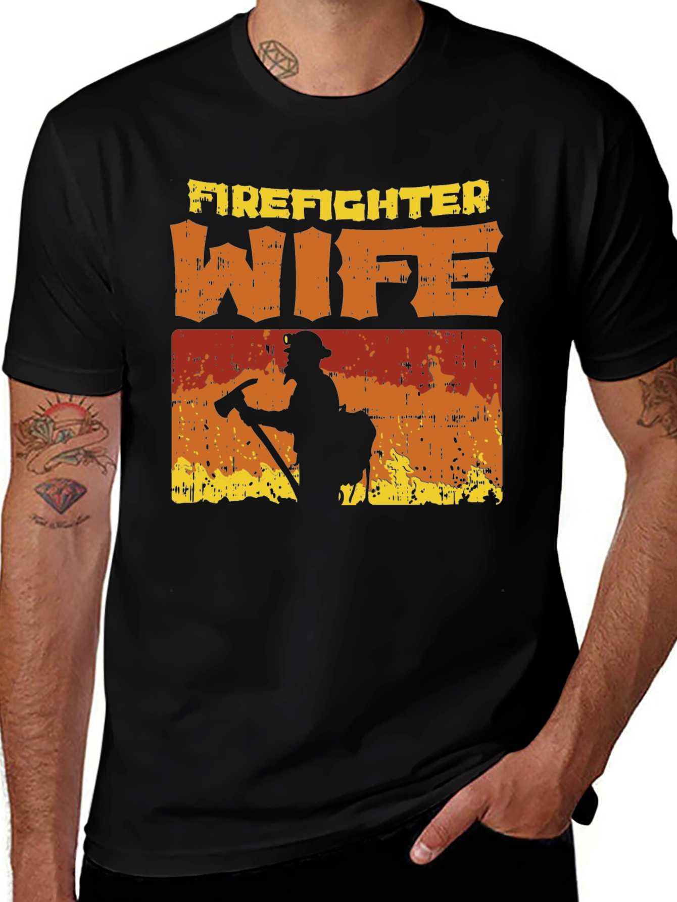 Variant 23 of Firefighter Wife Graphic Tee