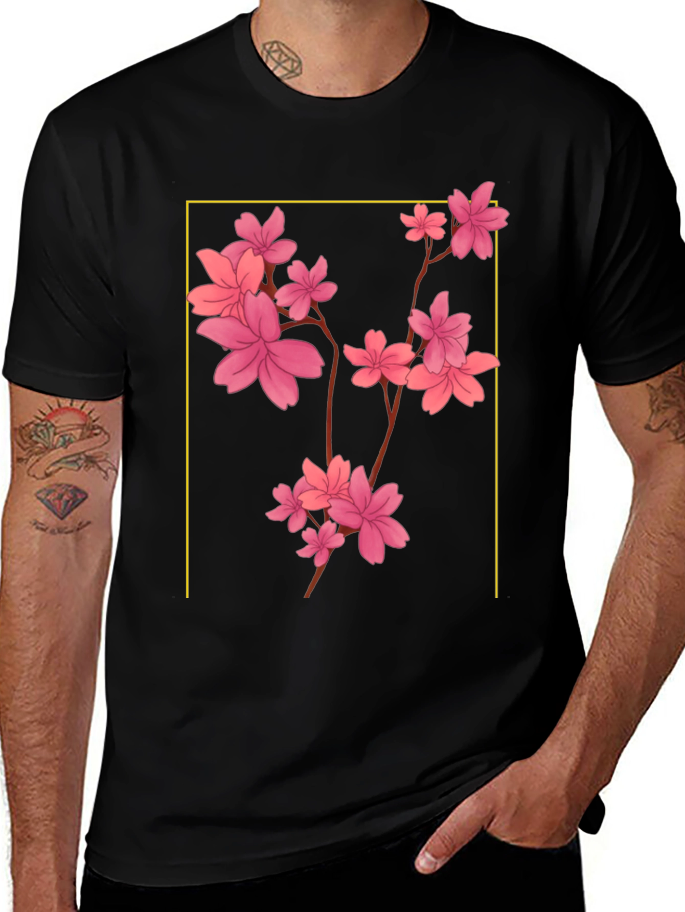 Variant 5 of Blossom Print Black T-Shirt