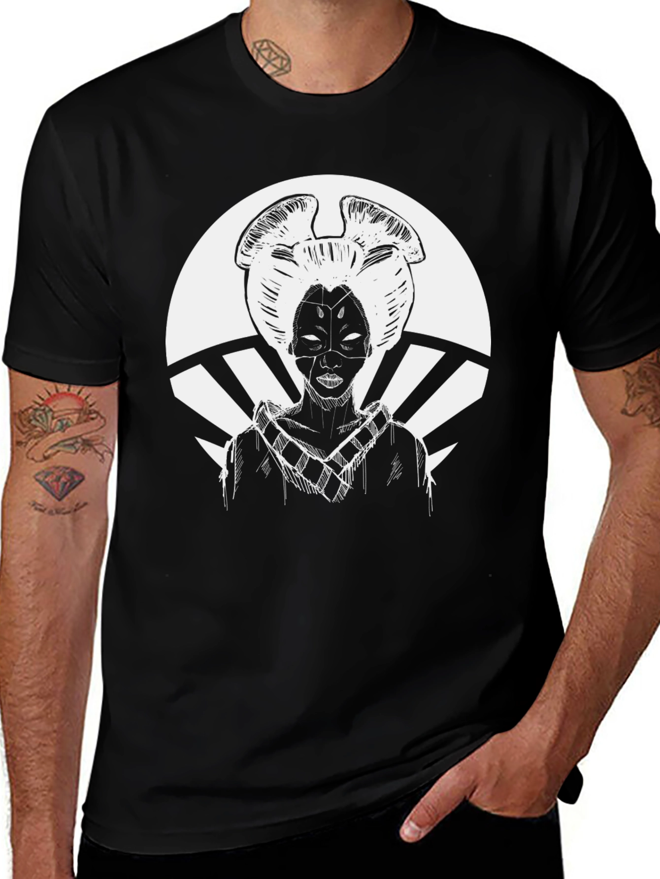 Black Geisha Graphic Black T-Shirt main image