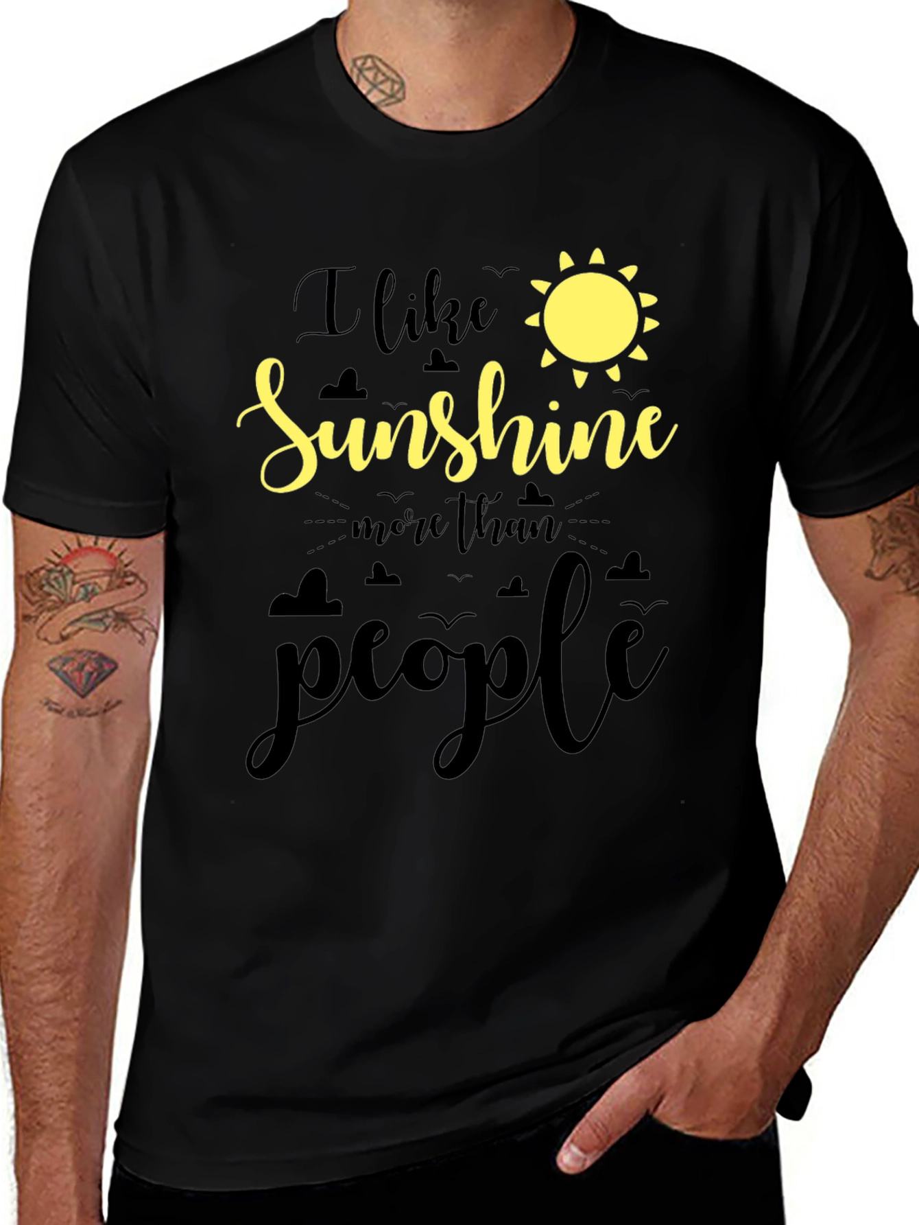 Variant 9 of I Like Sunshine Black T-Shirt