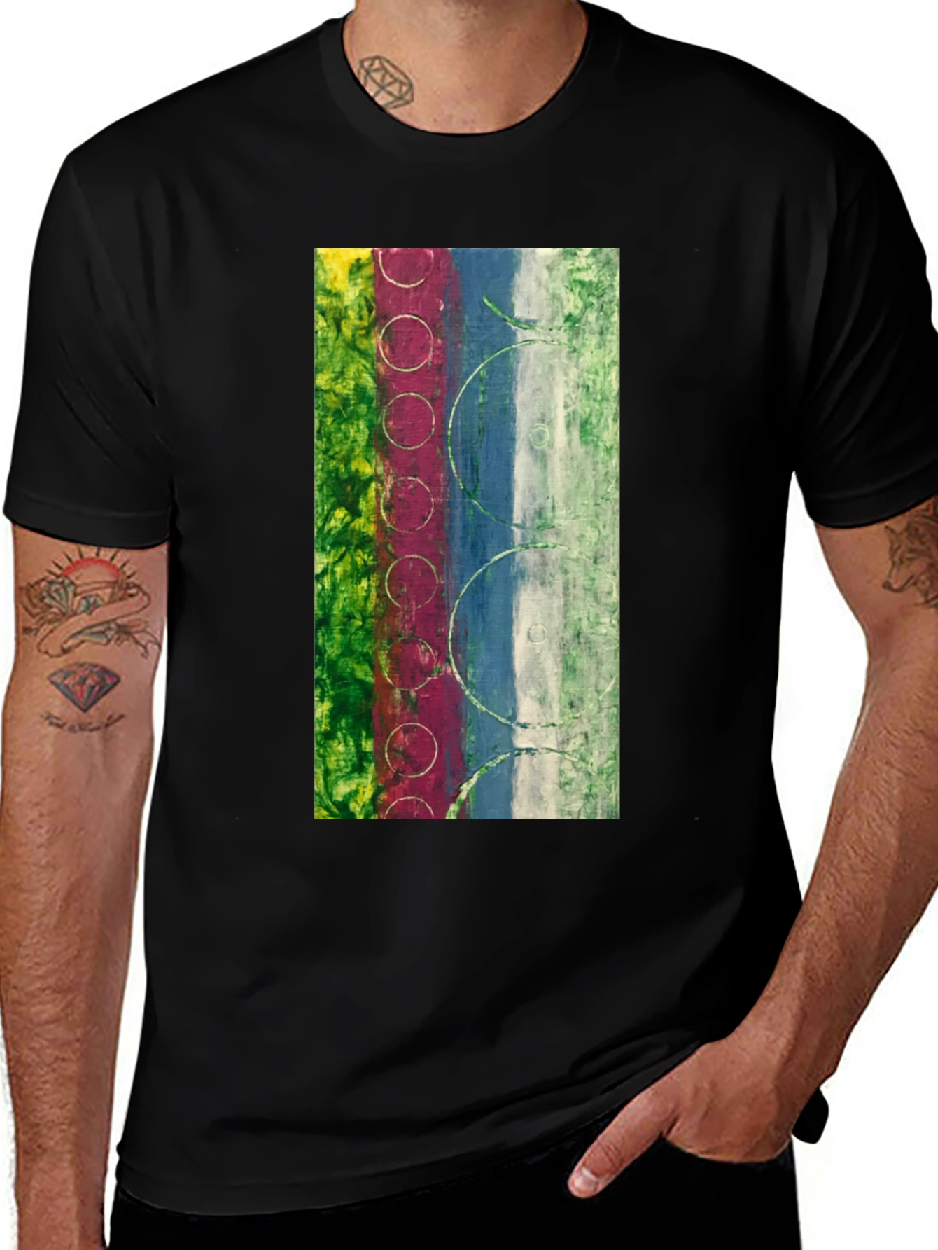 Variant 21 of Abstract Art Graphic Tee - Modern Print Crewneck T-Shirt