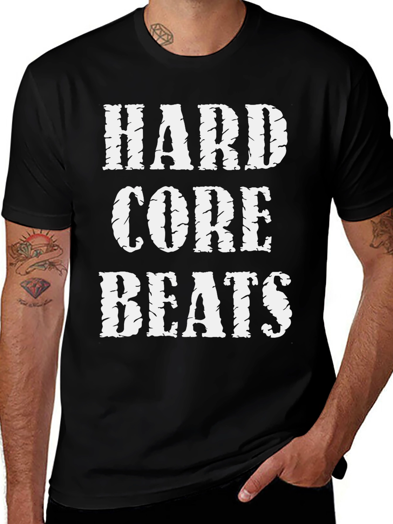 Variant 5 of Hardcore Beats Graphic Tee - Black