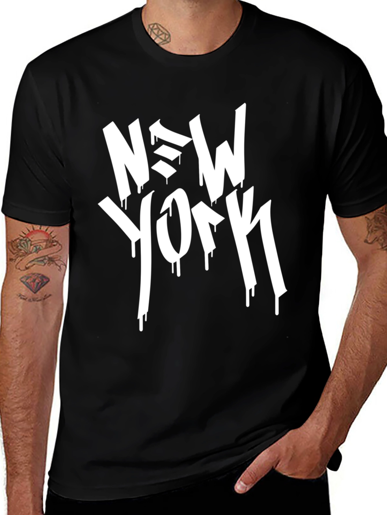 Variant 20 of New York Drip Graphic Tee - Black