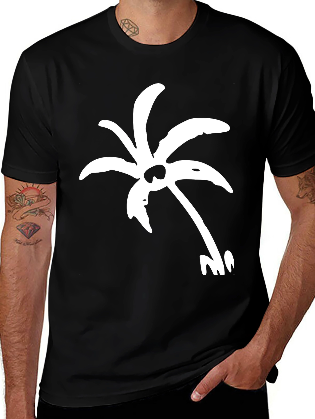 Variant 24 of Black Palm Tree Graphic T-Shirt