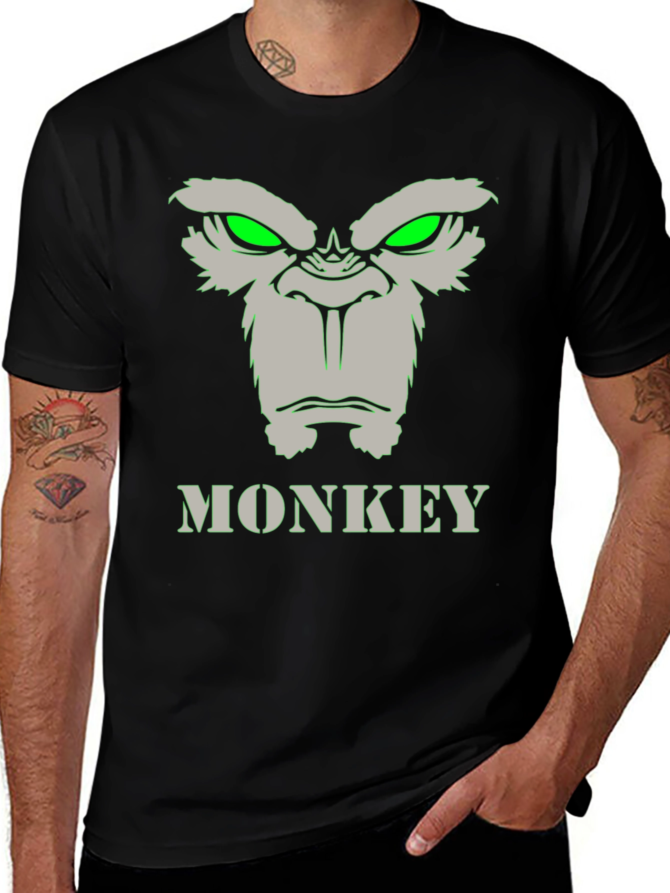 Variant 15 of Monkey Graphic Tee - Men's Crew Neck T-Shirt