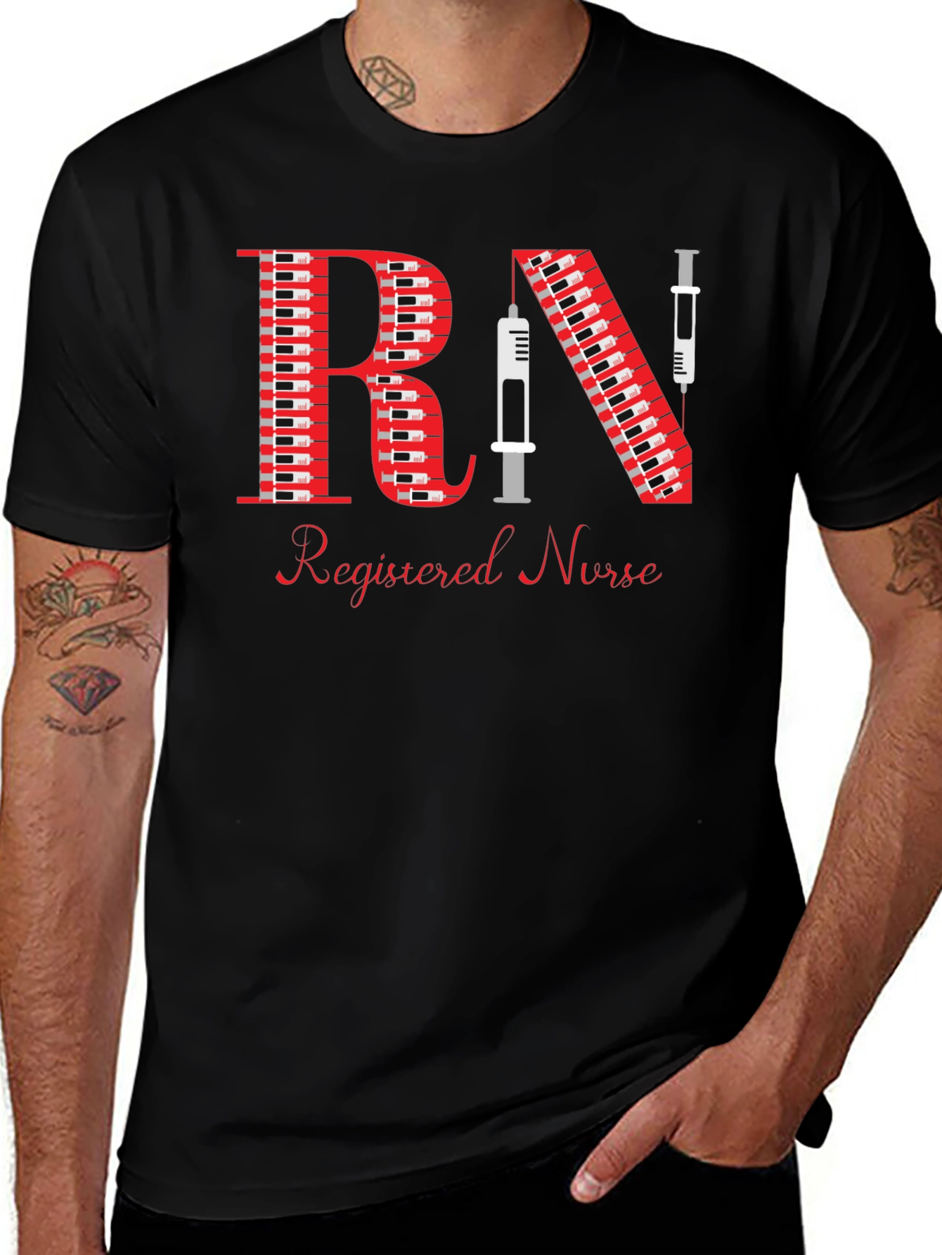 Registered Nurse Syringe RN Graphic T-Shirt