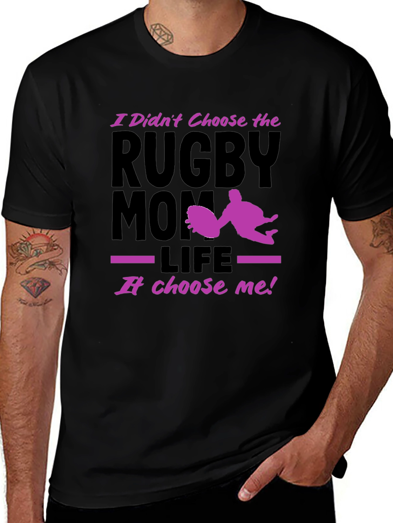 Variant 8 of Rugby Mom Life Black T-Shirt