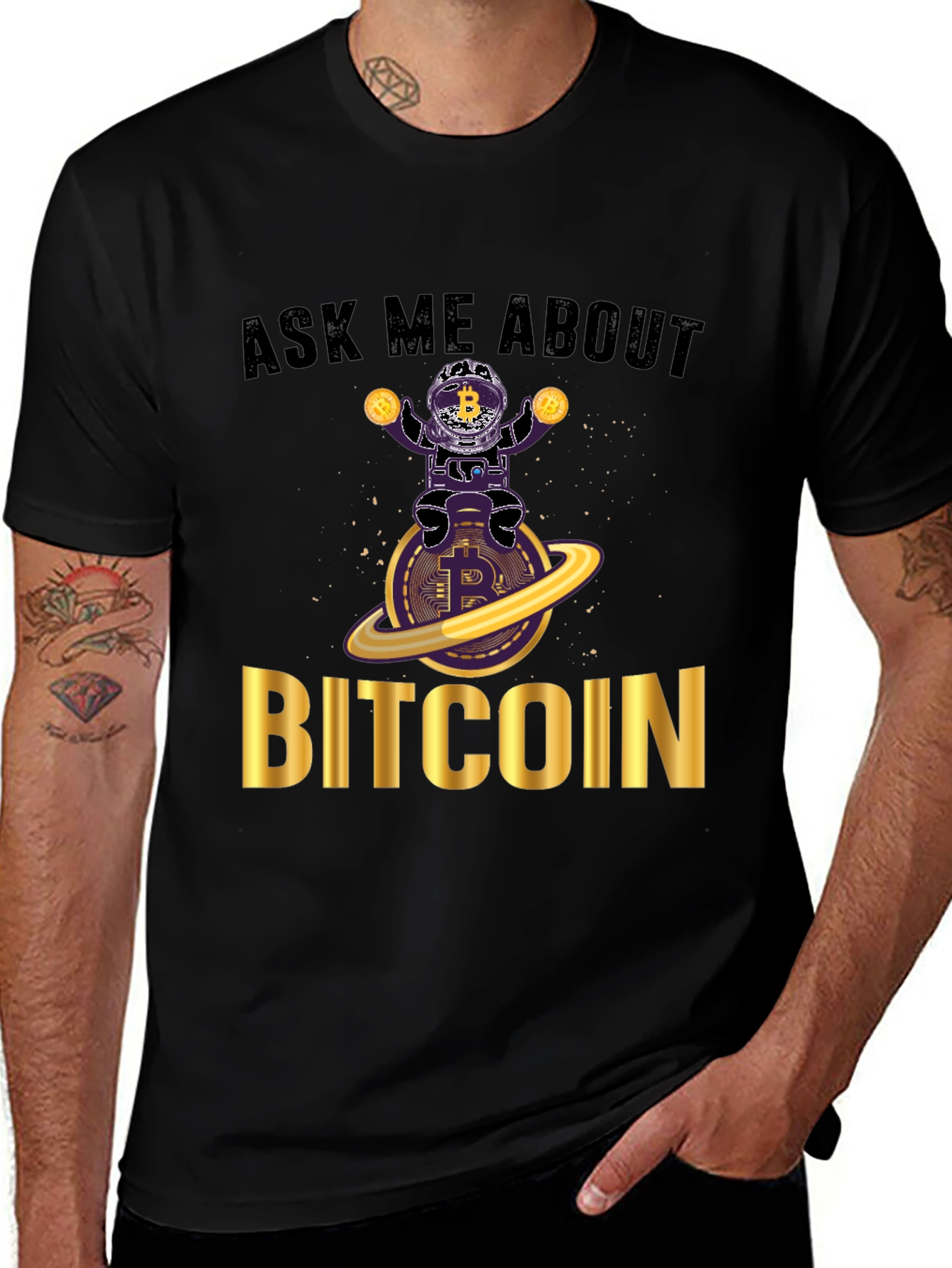 Variant 27 of Bitcoin Astronaut Graphic T-Shirt
