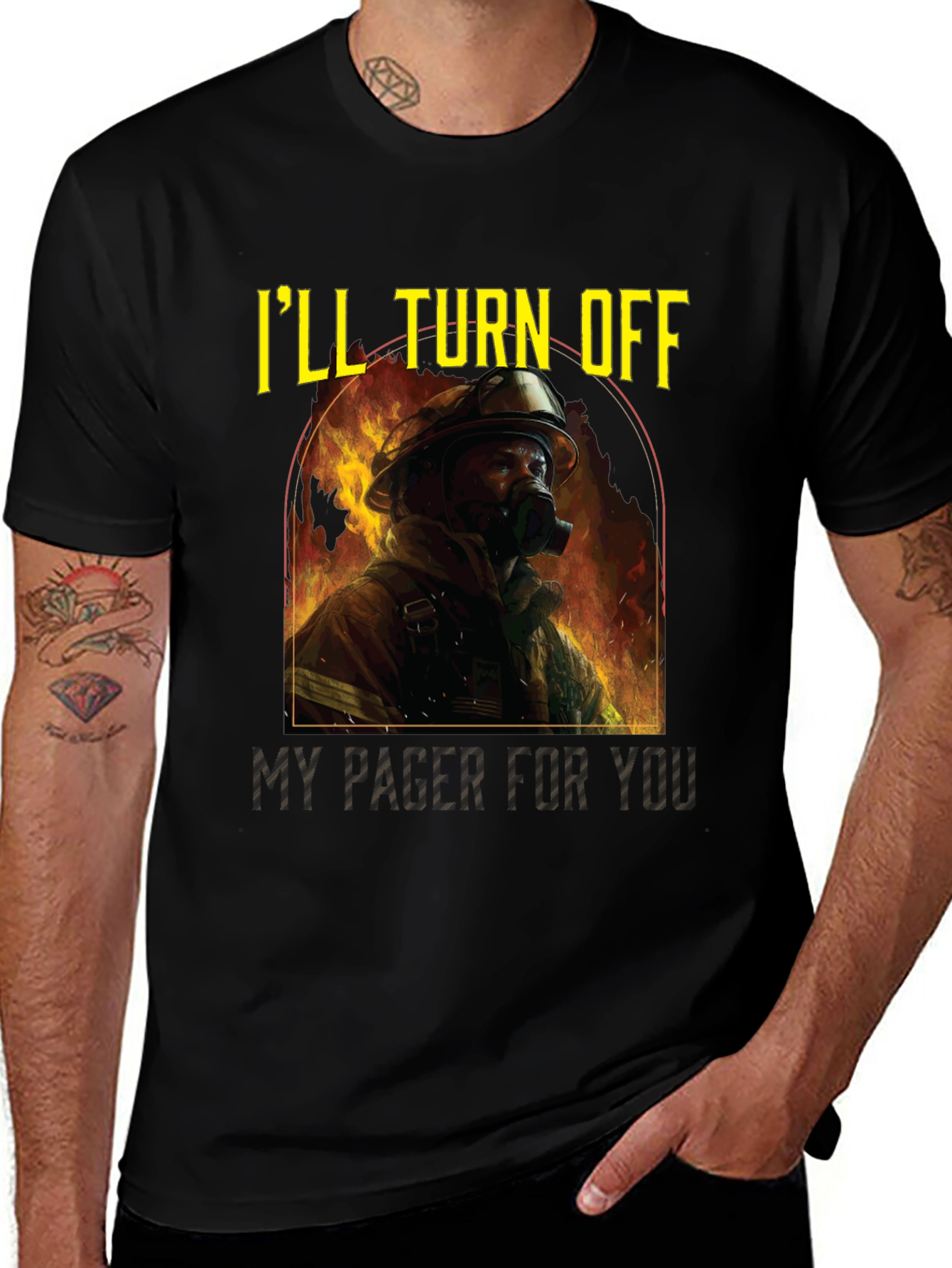 Variant 21 of Firefighter Love Tee: I'll Turn Off My Pager