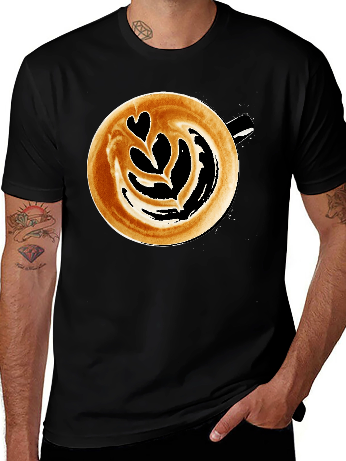 Variant 30 of Latte Art Graphic Tee - Coffee Lover's Style
