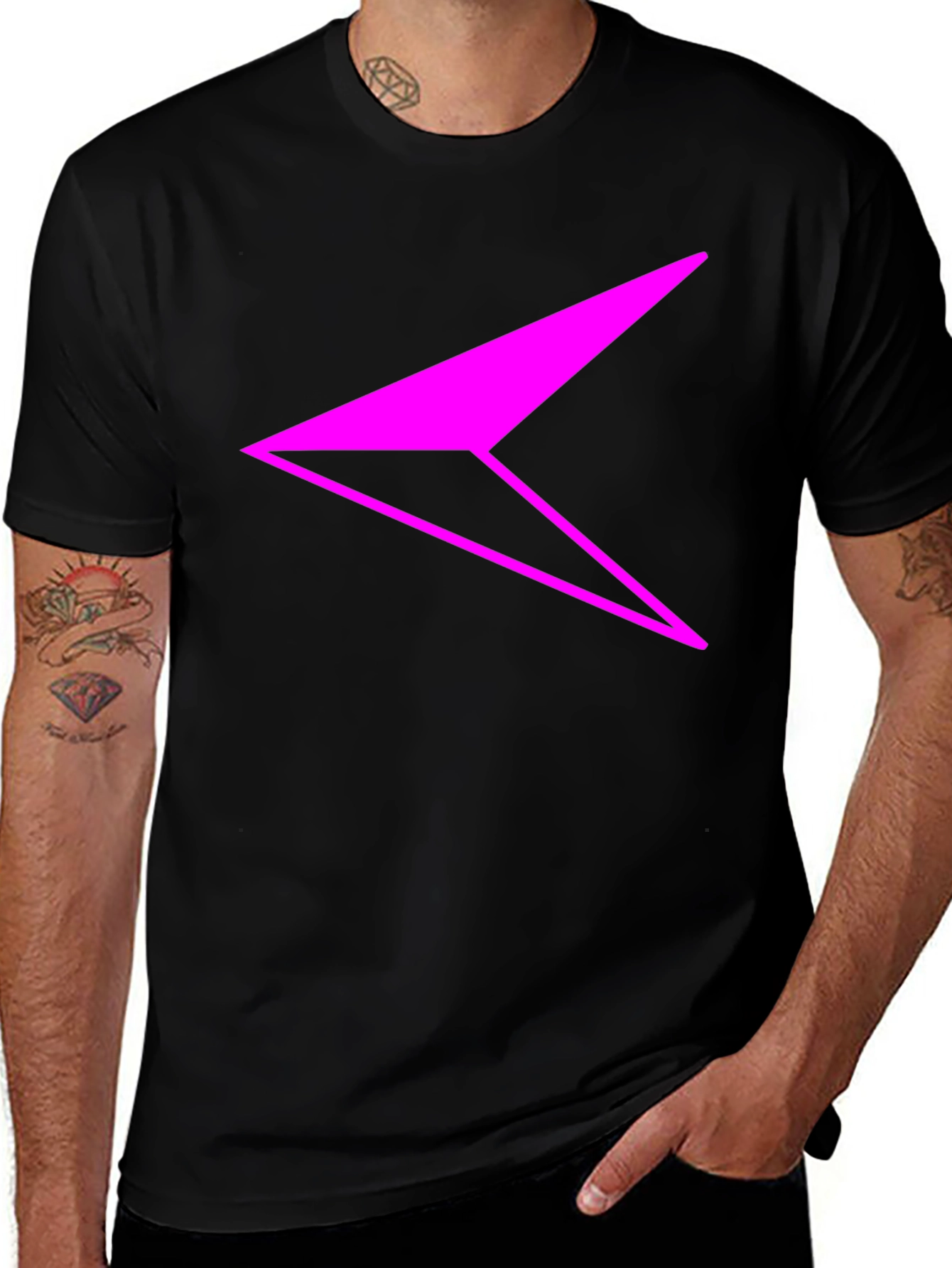 Modern Graphic Tee - Abstract Arrow Design