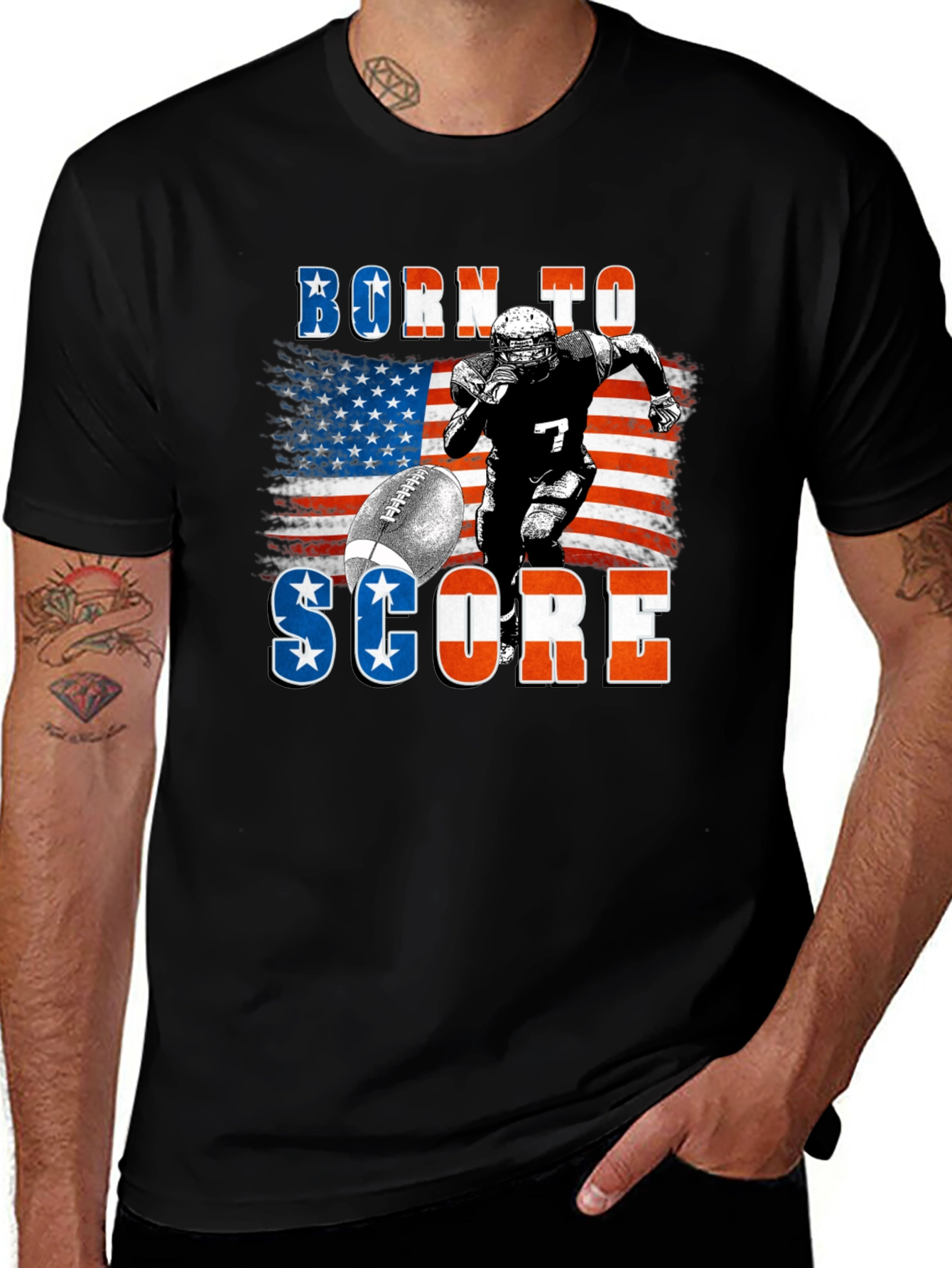 Variant 25 of Born to Score Football T-Shirt