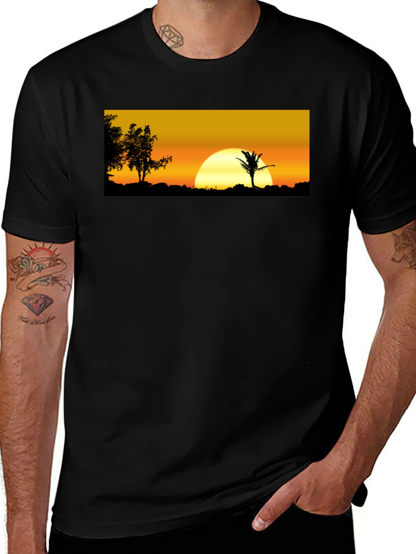 Variant 24 of Sunset Silhouette Graphic T-Shirt