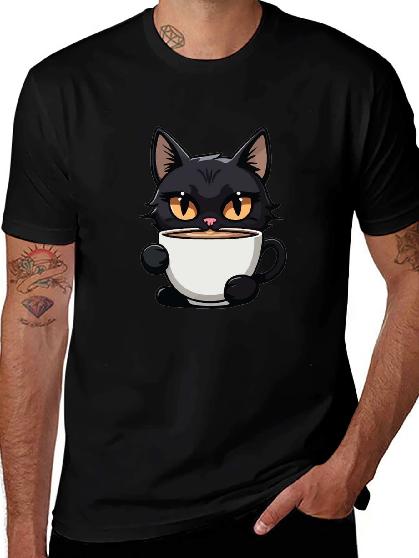 Variant 2 of Black Cat Coffee Graphic Tee