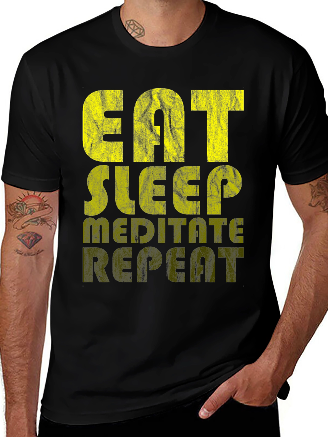 Variant 14 of Eat Sleep Meditate Repeat T-Shirt