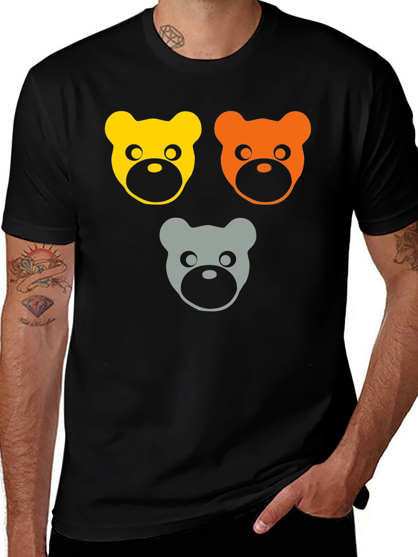 Variant 22 of Cute Bears Graphic Tee - Black T-Shirt