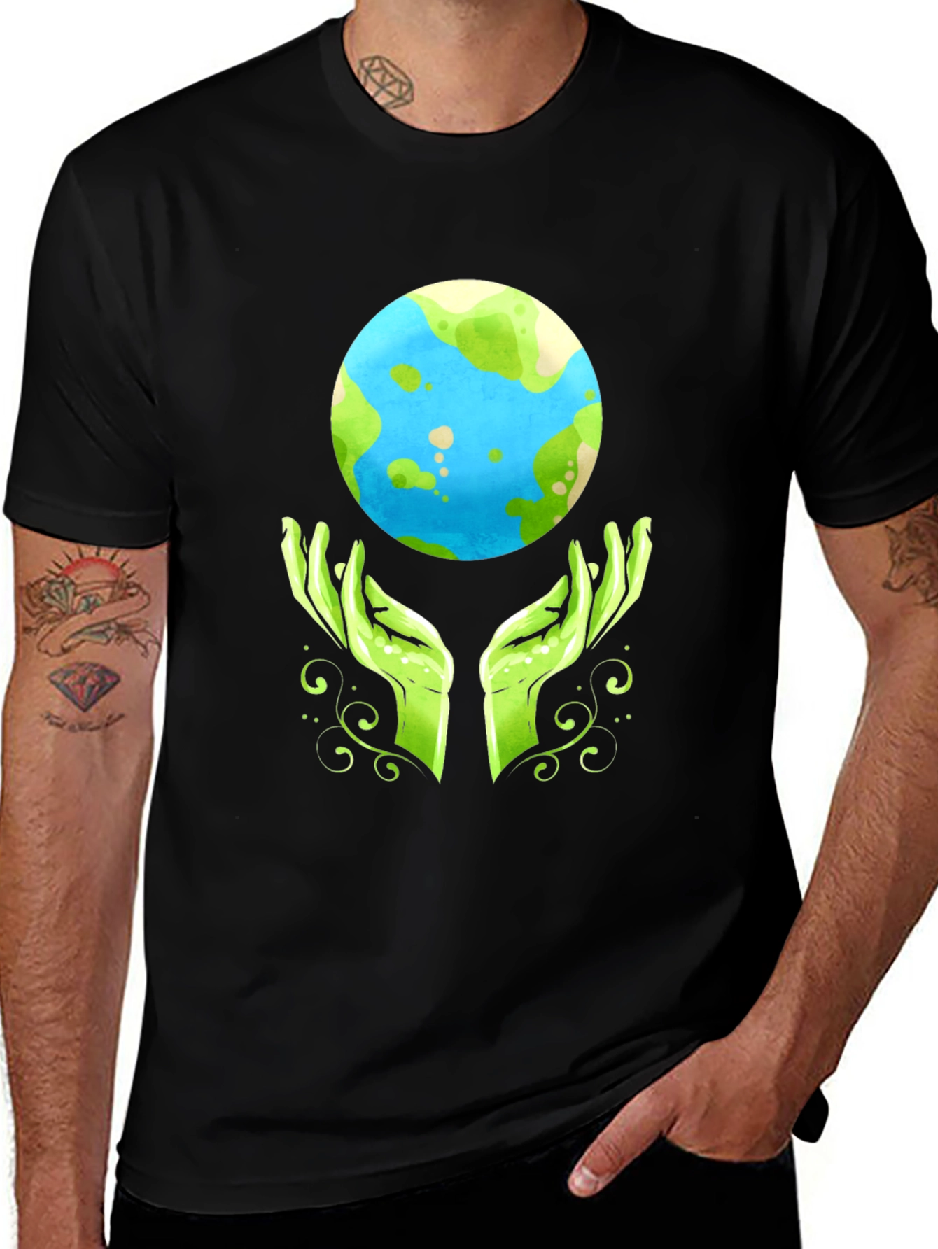 Variant 21 of Earth Hands Graphic Tee - Save the Planet T-Shirt