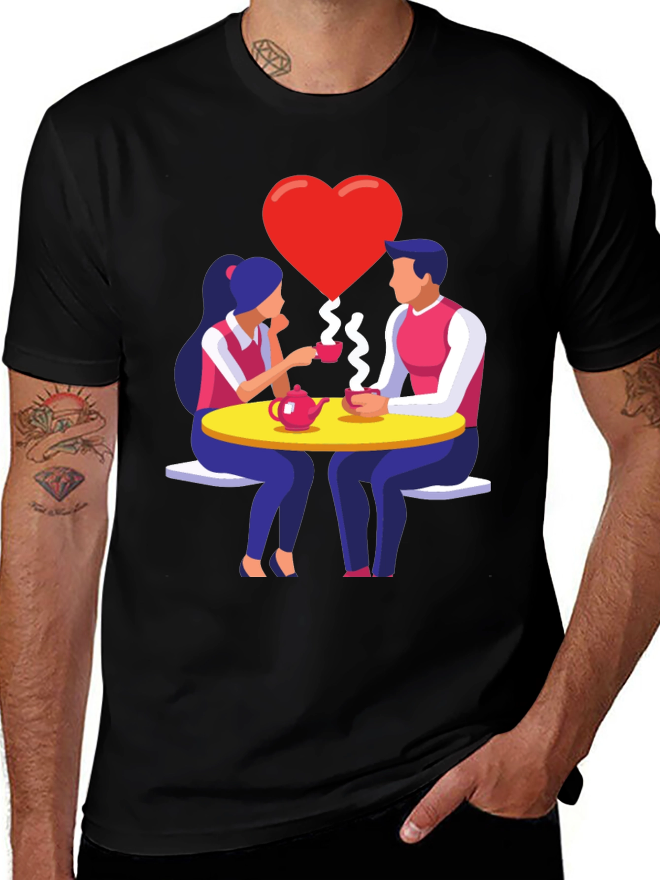 Variant 20 of Romantic Tea Date Graphic T-Shirt