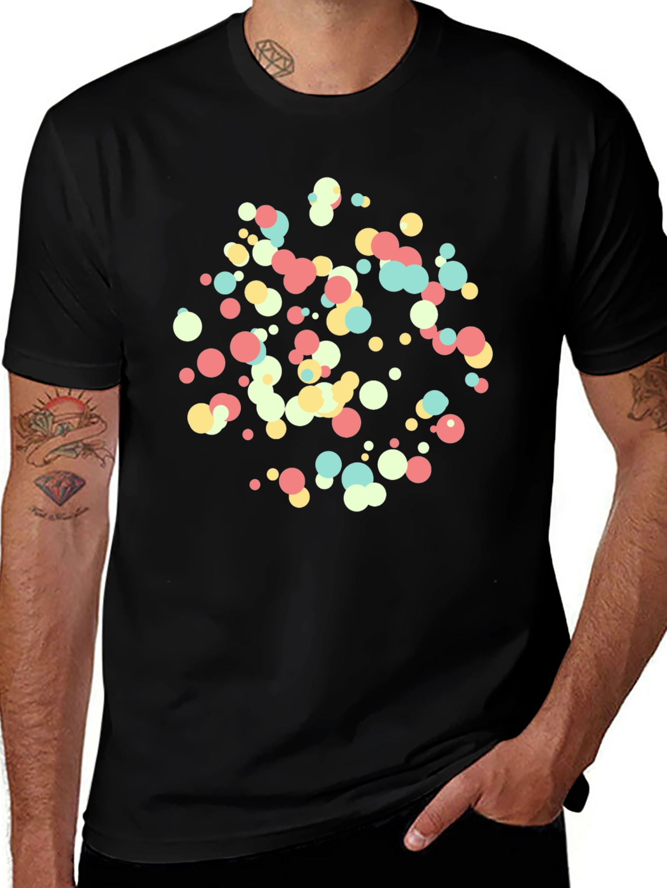 Variant 28 of Colorful Dots Graphic T-Shirt - Casual Wear