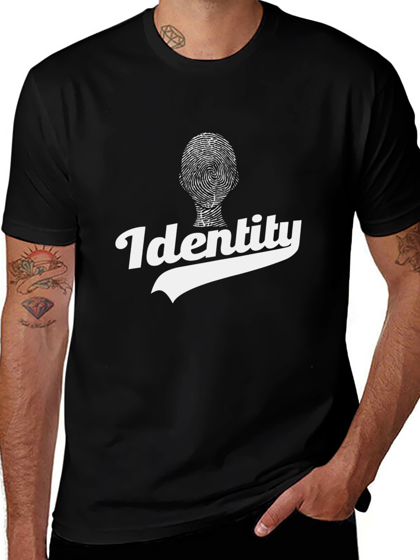 Variant 3 of Identity Fingerprint Graphic Tee - Black