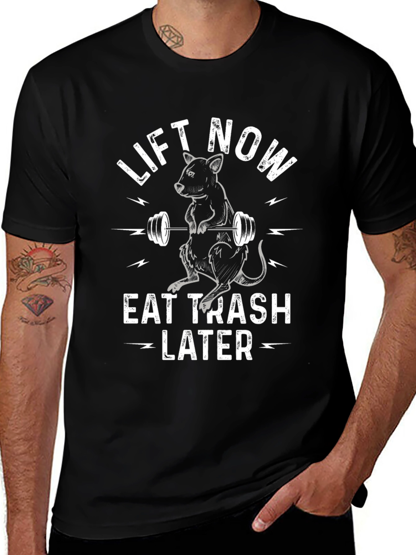 Variant 20 of Lift Now Eat Trash Later Graphic T-Shirt
