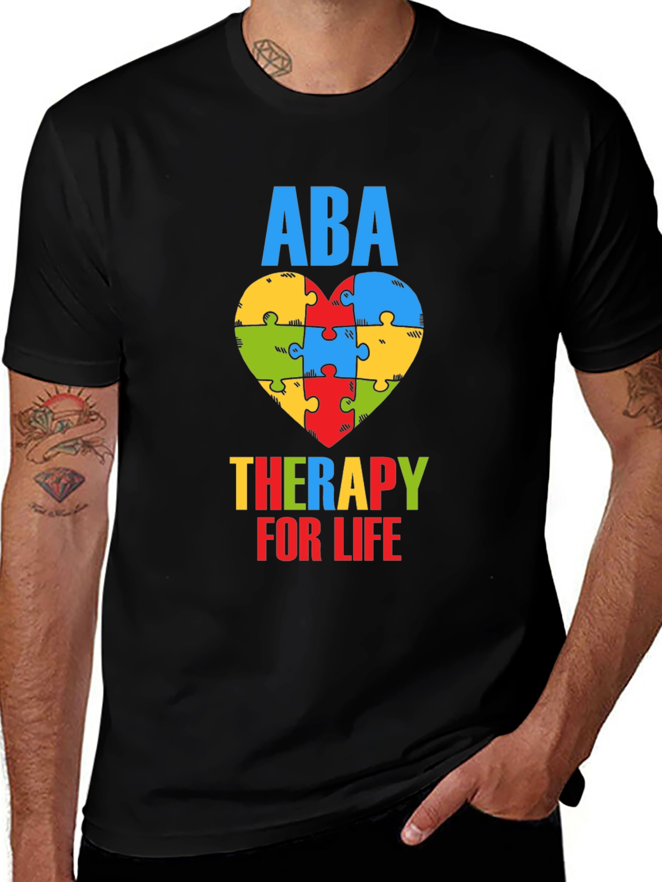 ABA Therapy for Life Puzzle Heart T-Shirt