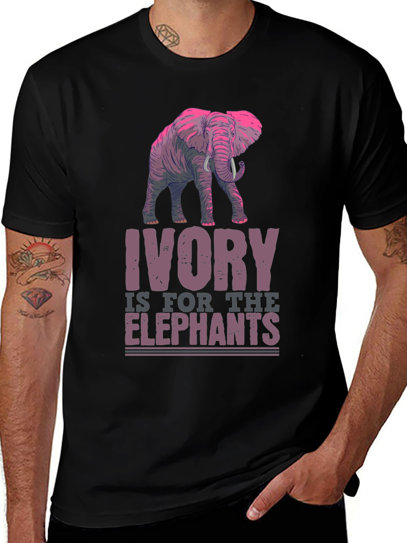 Variant 19 of Ivory is for Elephants T-Shirt - Protect Wildlife